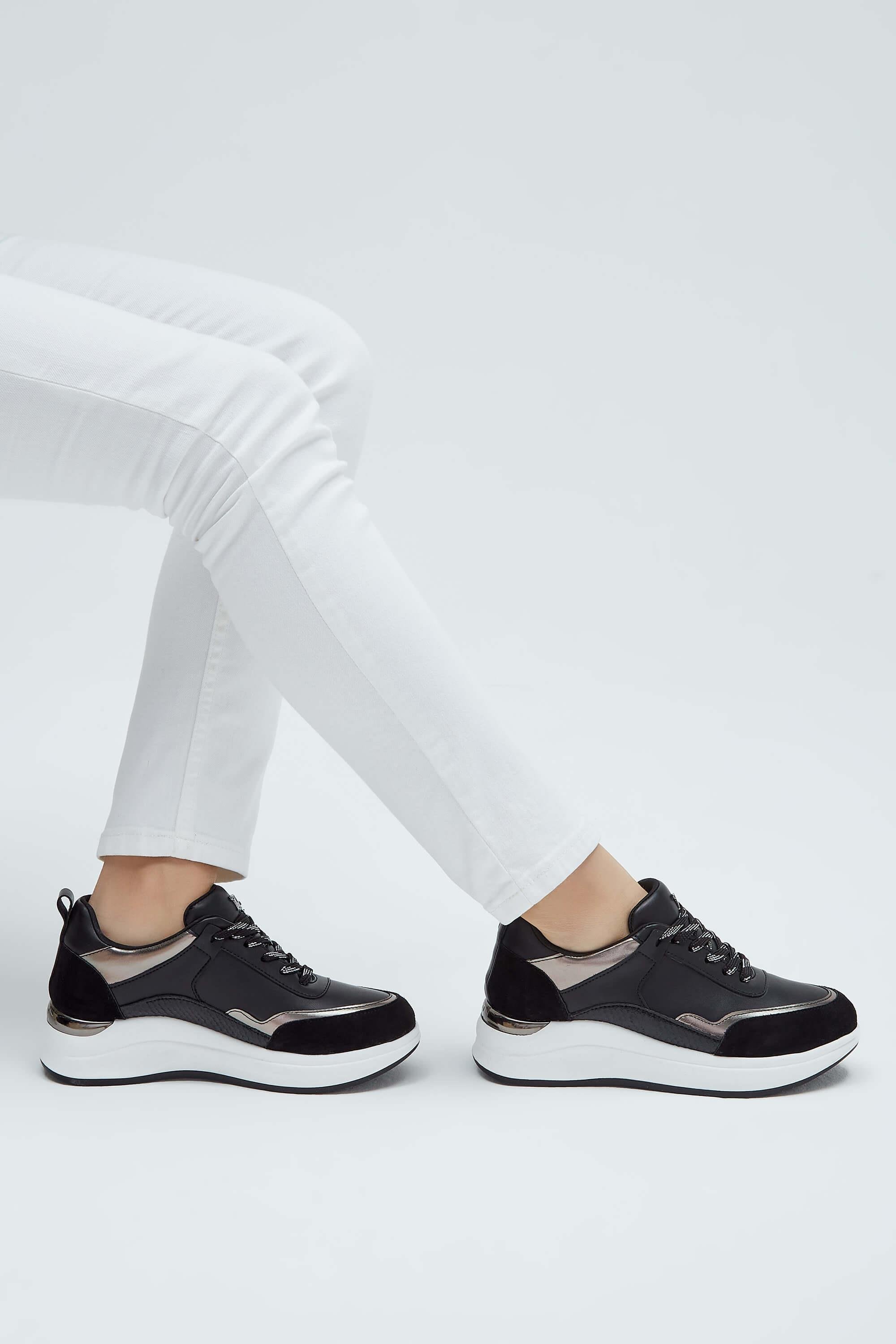 Tamer Tanca Kadın Vegan Siyah Sneakers & Spor Ayakkabı