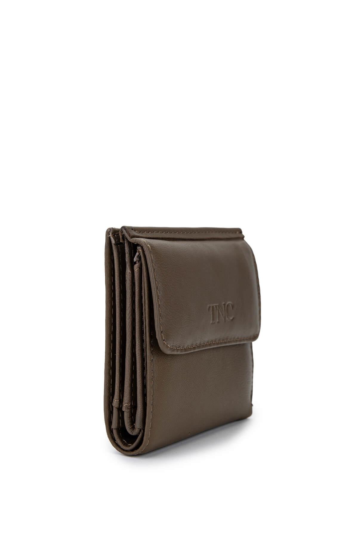 Tamer Tanca Unisex Hakiki Deri Bej Cüzdan Cuzdan