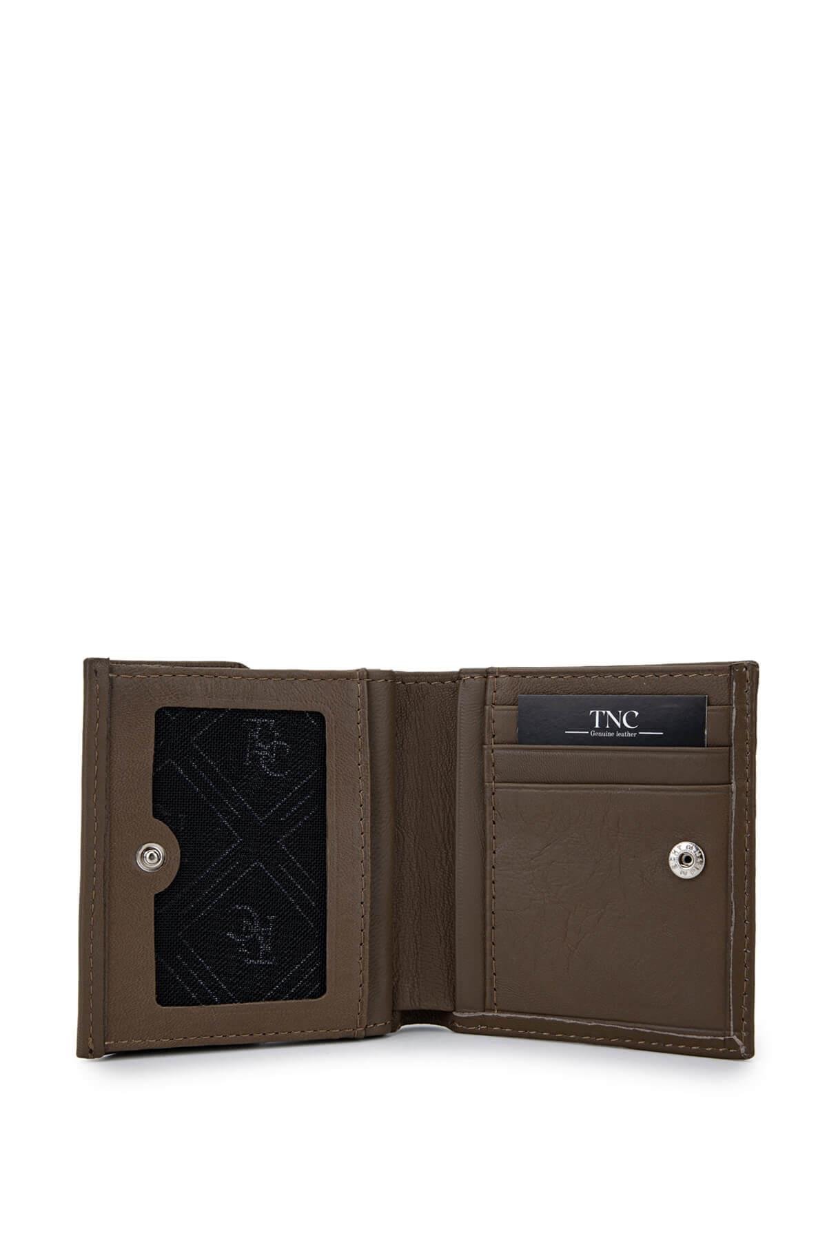 Tamer Tanca Unisex Hakiki Deri Bej Cüzdan Cuzdan