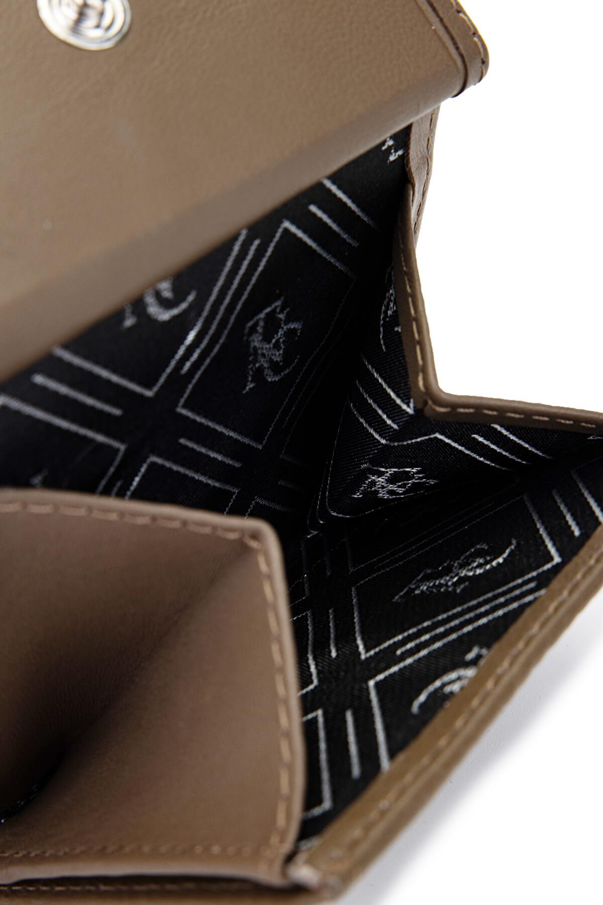 Tamer Tanca Unisex Hakiki Deri Bej Cüzdan Cuzdan