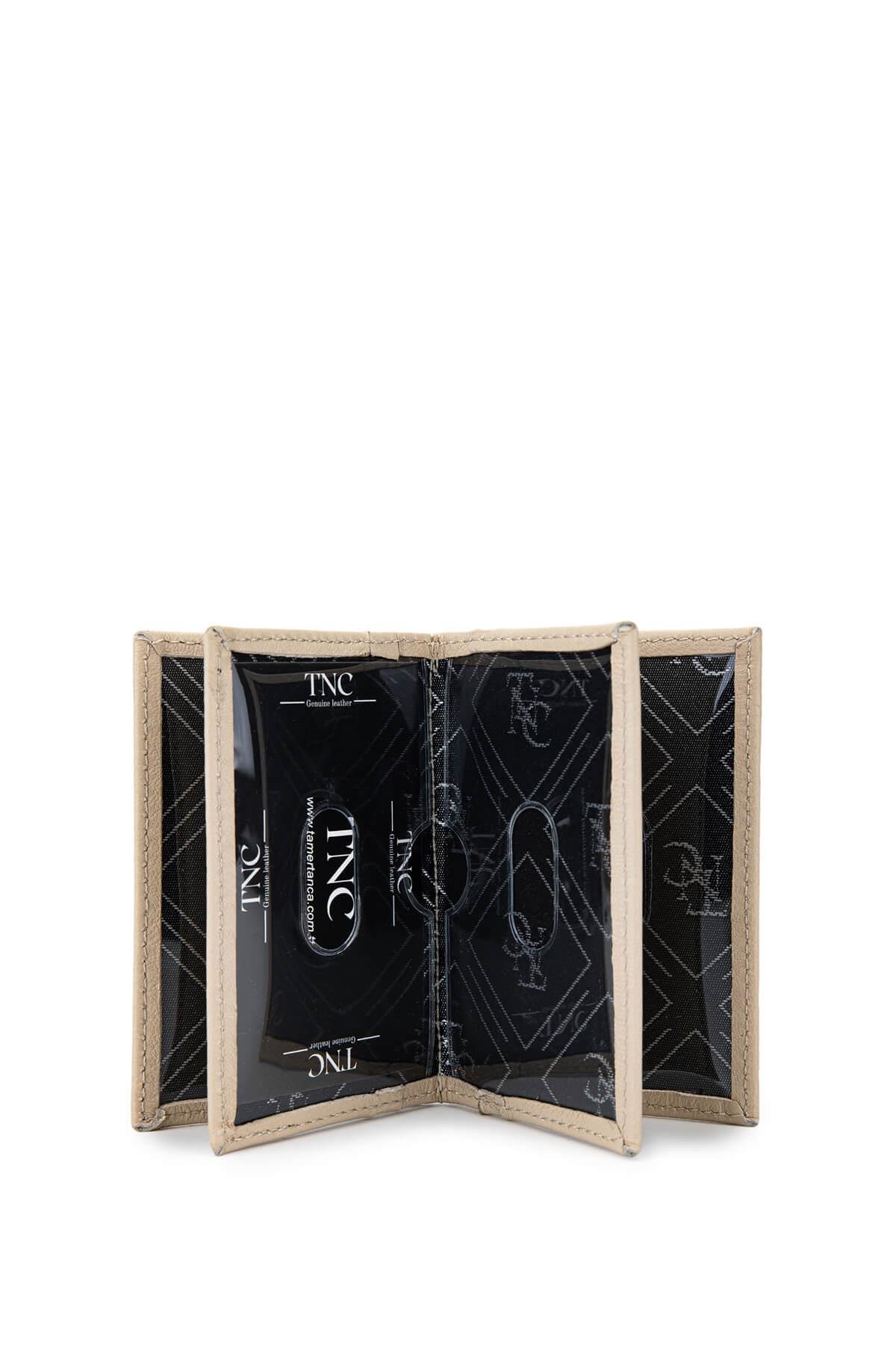 Tamer Tanca Unisex Hakiki Deri Bej Kartlık