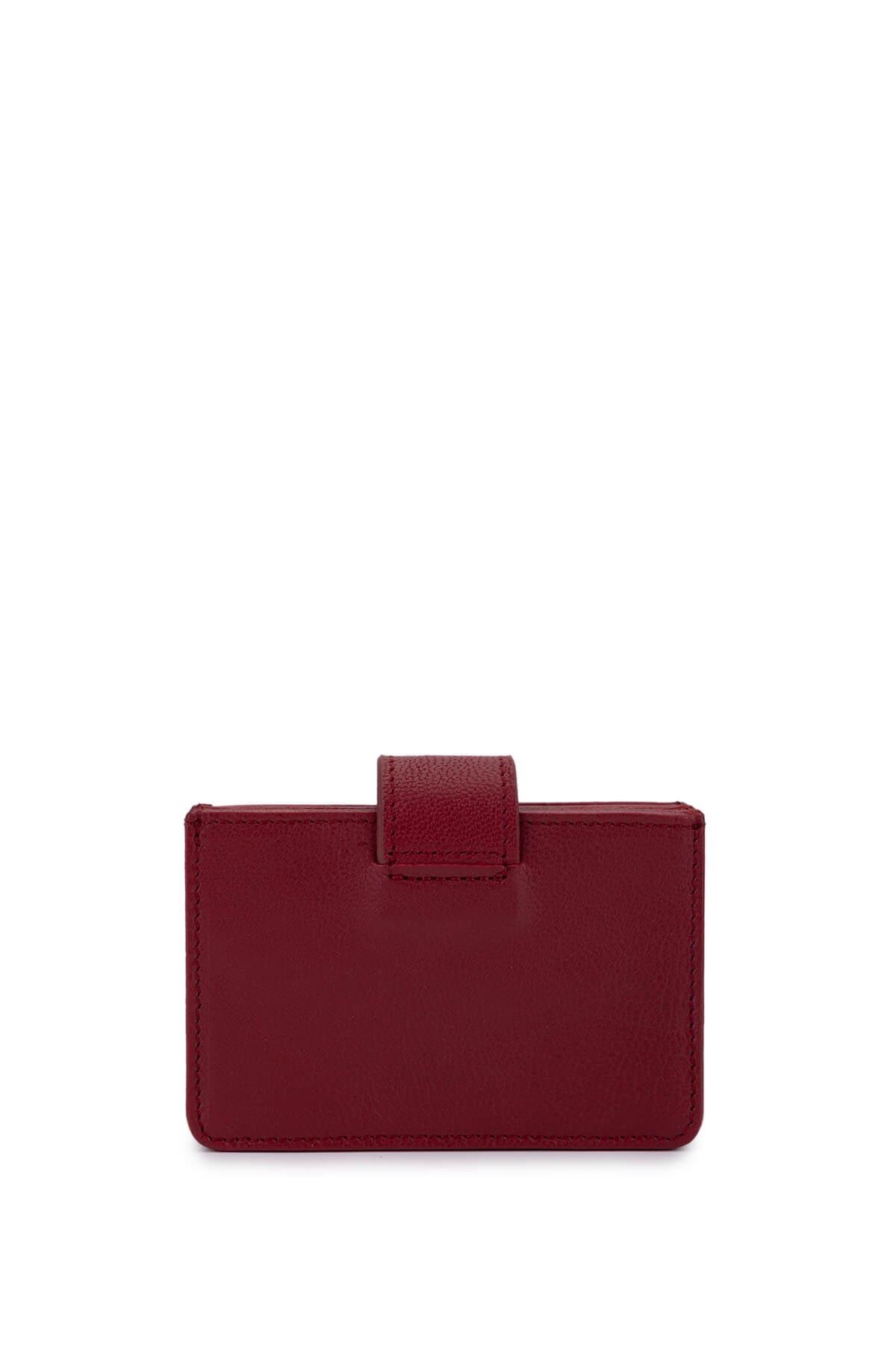 Tamer Tanca Unisex Hakiki Deri Bordo Kartlık