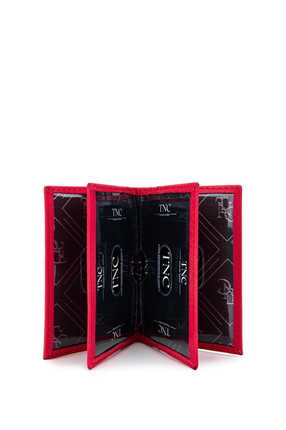 Tamer Tanca Unisex Hakiki Deri Fuşya Kartlık