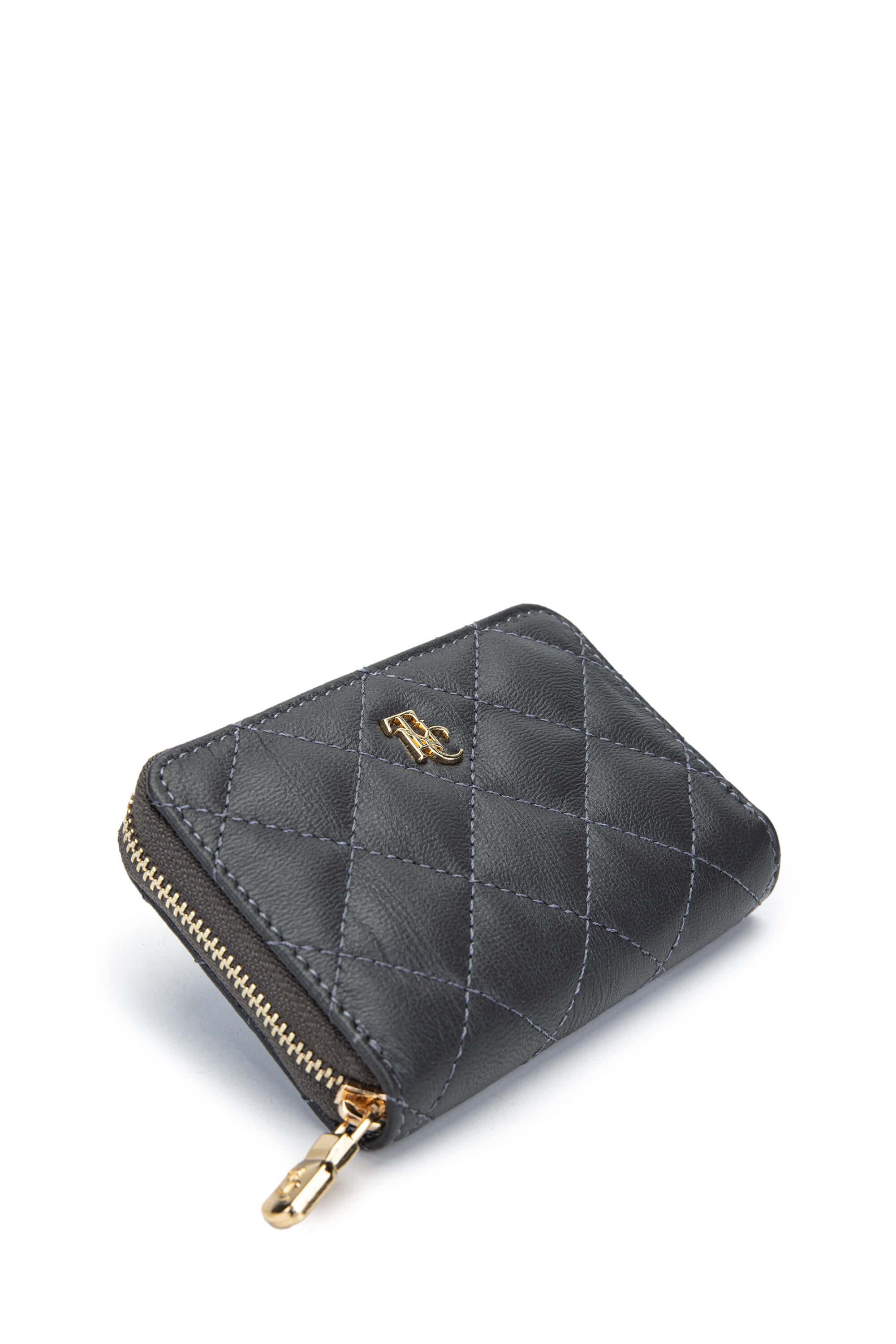 Tamer Tanca Unisex Hakiki Deri Gri Cüzdan Cuzdan