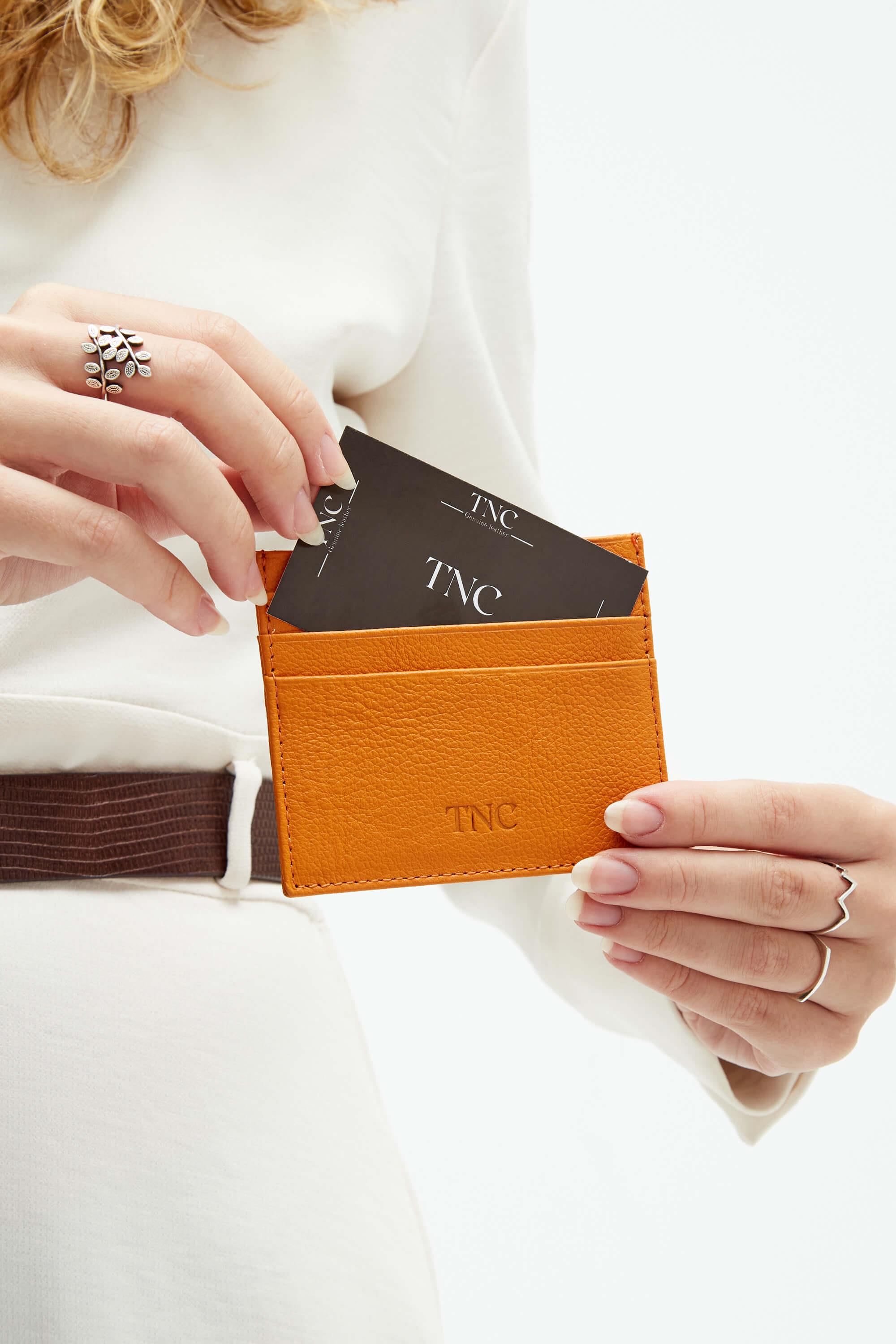 Tamer Tanca Unisex Hakiki Deri Hardal Kartlık