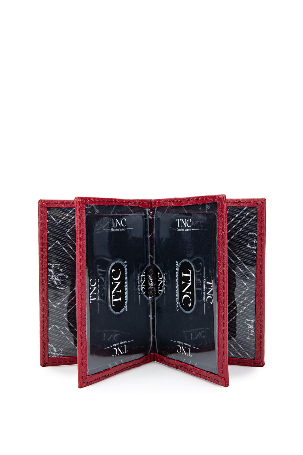 Tamer Tanca Unisex Hakiki Deri Kırmızı Kartlık