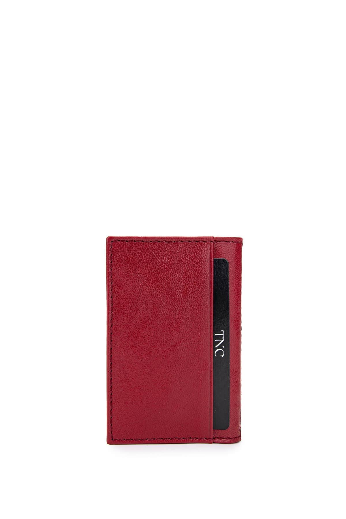 Tamer Tanca Unisex Hakiki Deri Kırmızı Kartlık