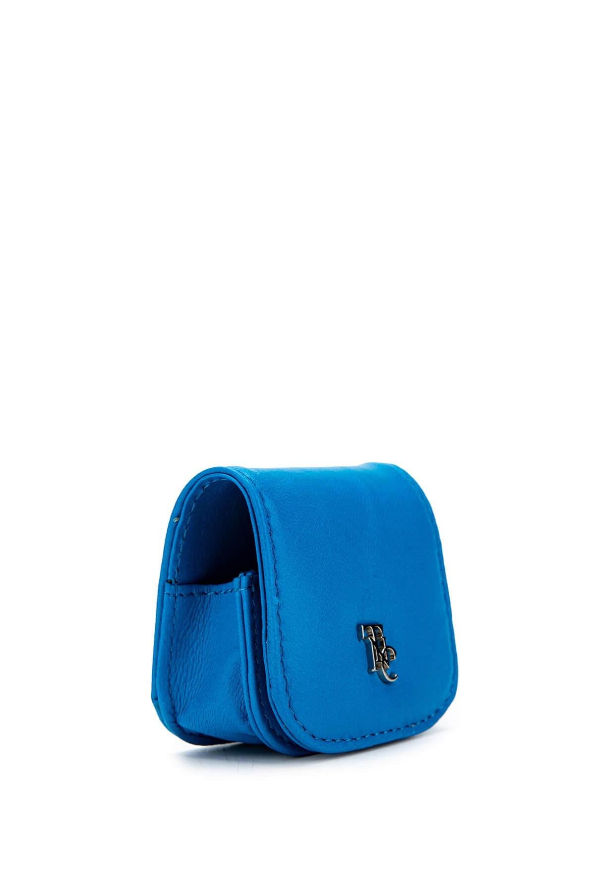 Tamer Tanca Unisex Hakiki Deri Mavi Airpods Kılıfı Cuzdan