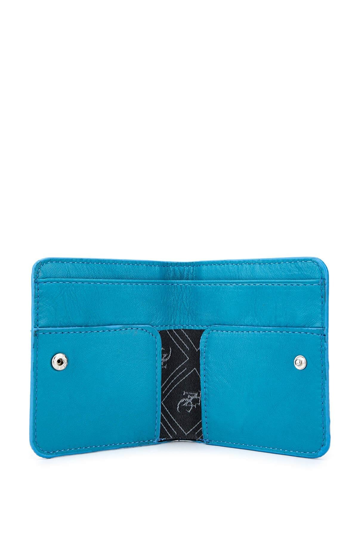 Tamer Tanca Unisex Hakiki Deri Mavi Kartlık