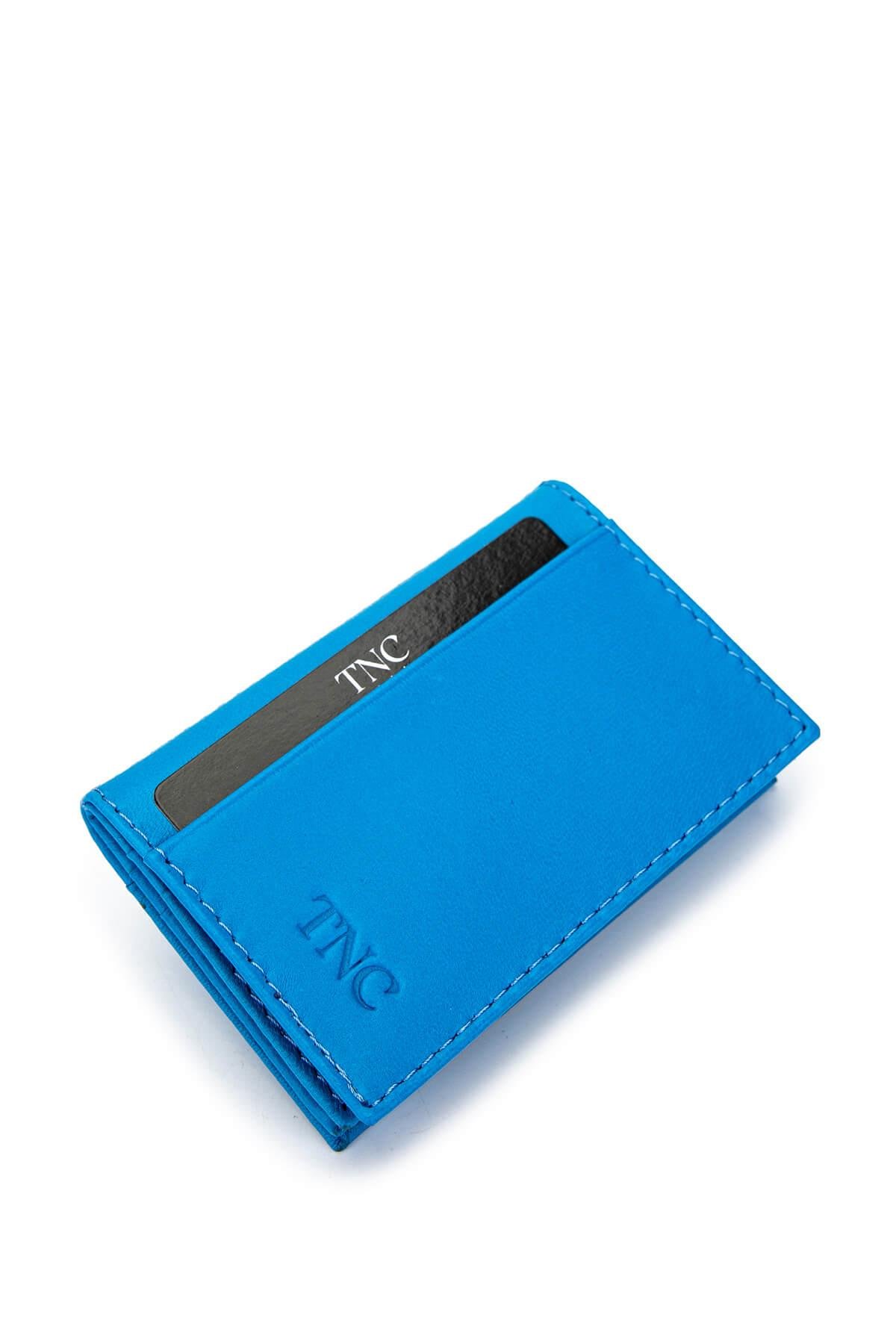 Tamer Tanca Unisex Hakiki Deri Mavi Kartlık