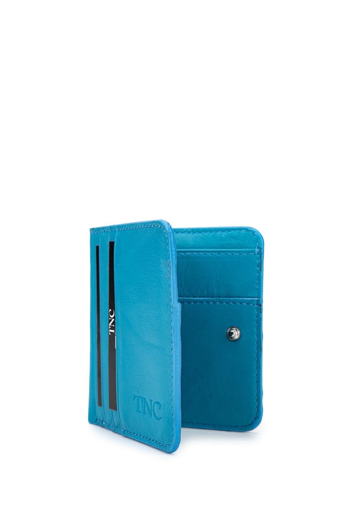 Tamer Tanca Unisex Hakiki Deri Mavi Kartlık