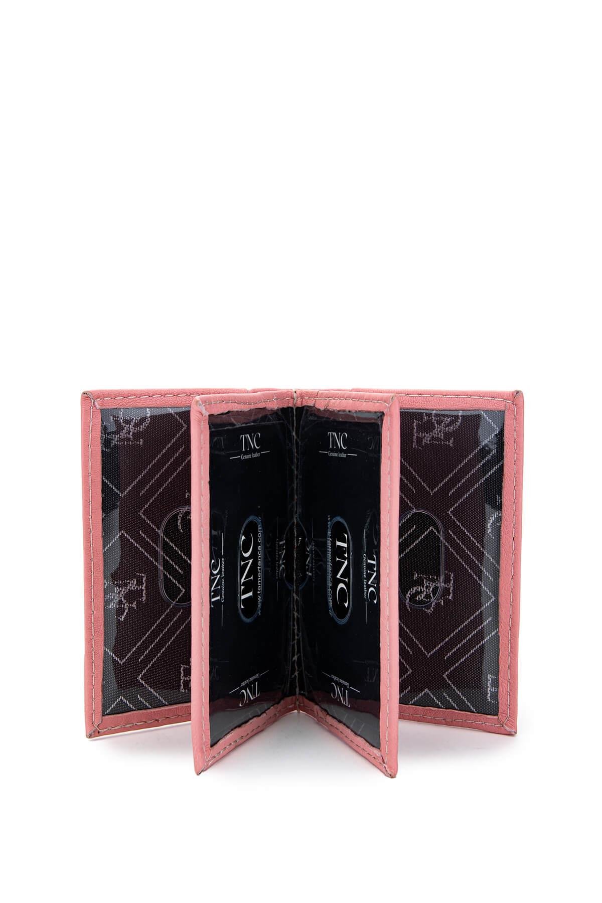 Tamer Tanca Unisex Hakiki Deri Pembe Kartlık