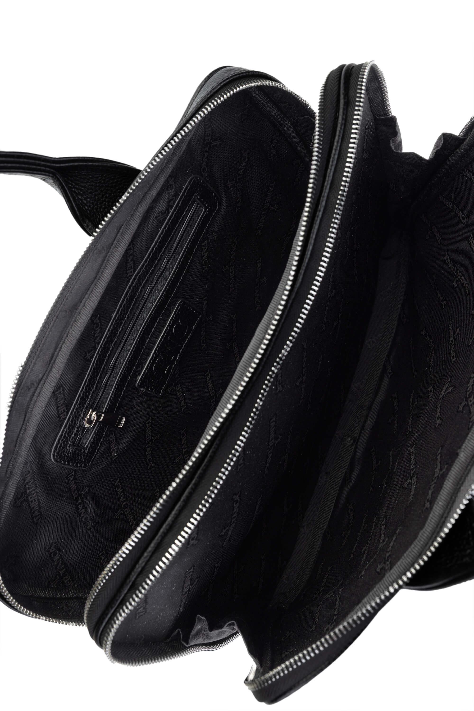 Tamer Tanca Unisex Hakiki Deri Siyah Floter Evrak Çantası