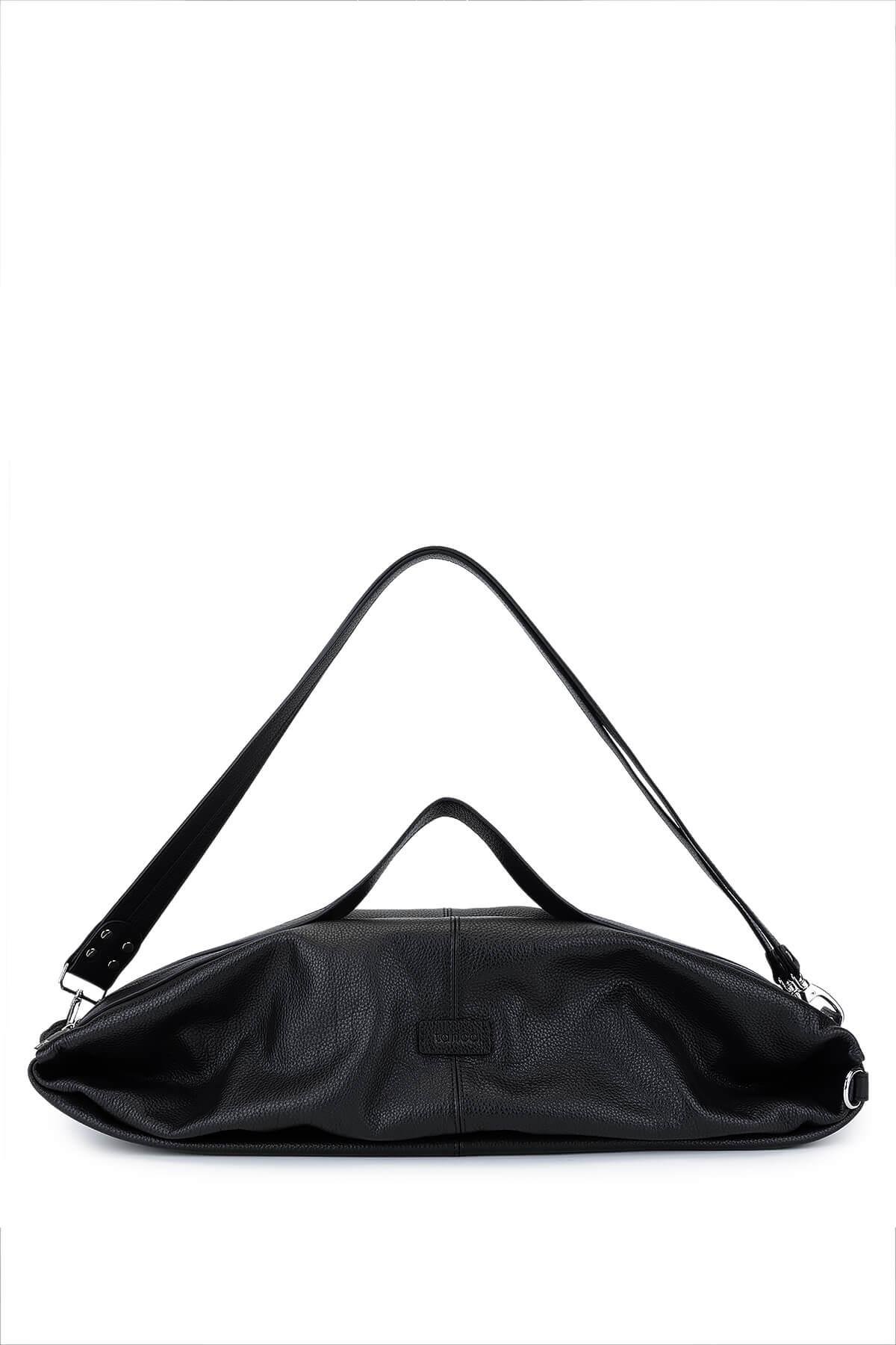 Tamer Tanca Unisex Hakiki Deri Siyah Floter Sırt Çantası