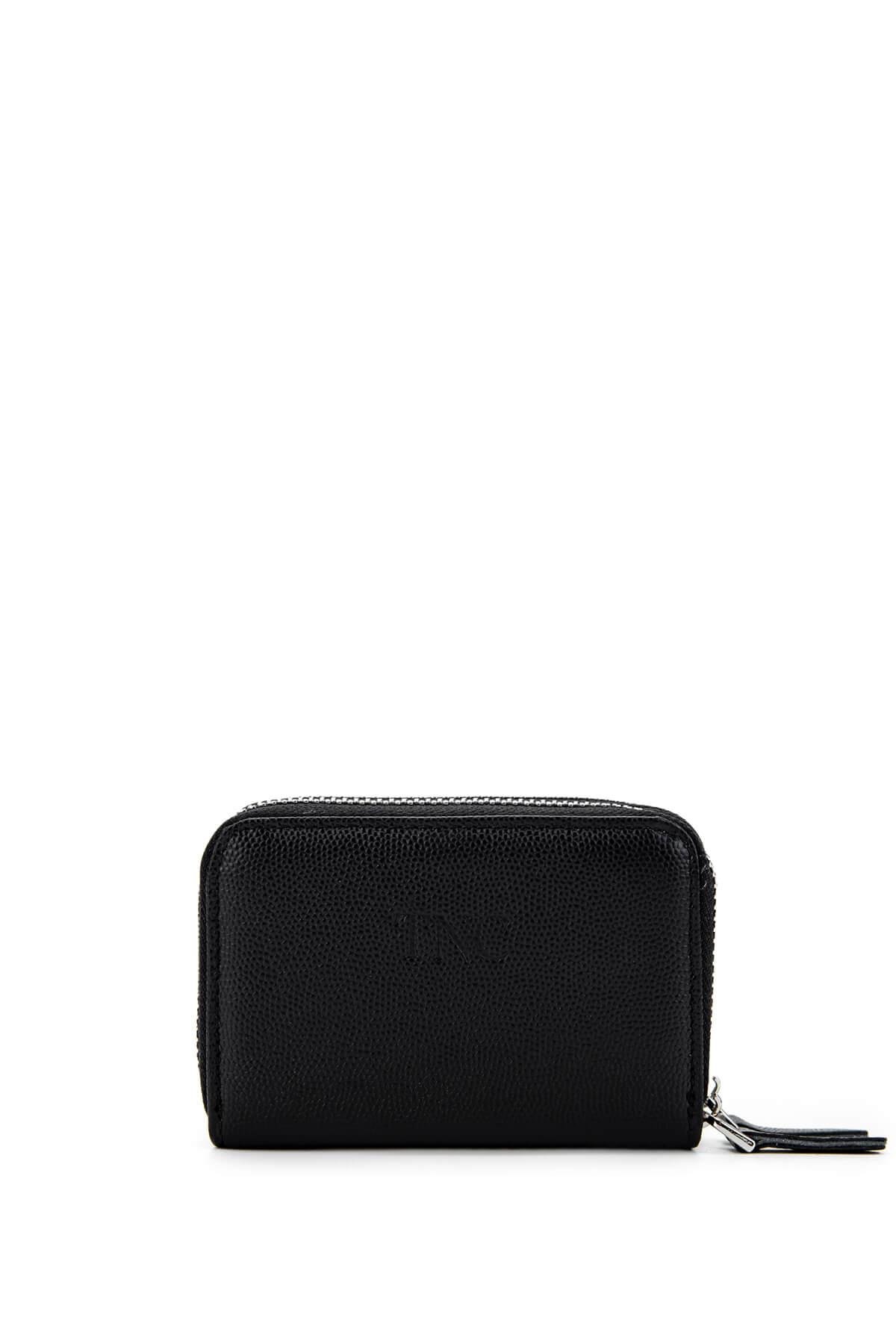 Tamer Tanca Unisex Hakiki Deri Siyah Havyar Cüzdan Cuzdan