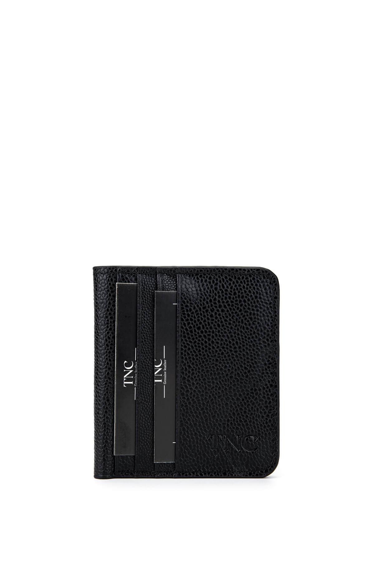 Tamer Tanca Unisex Hakiki Deri Siyah Havyar Kartlık