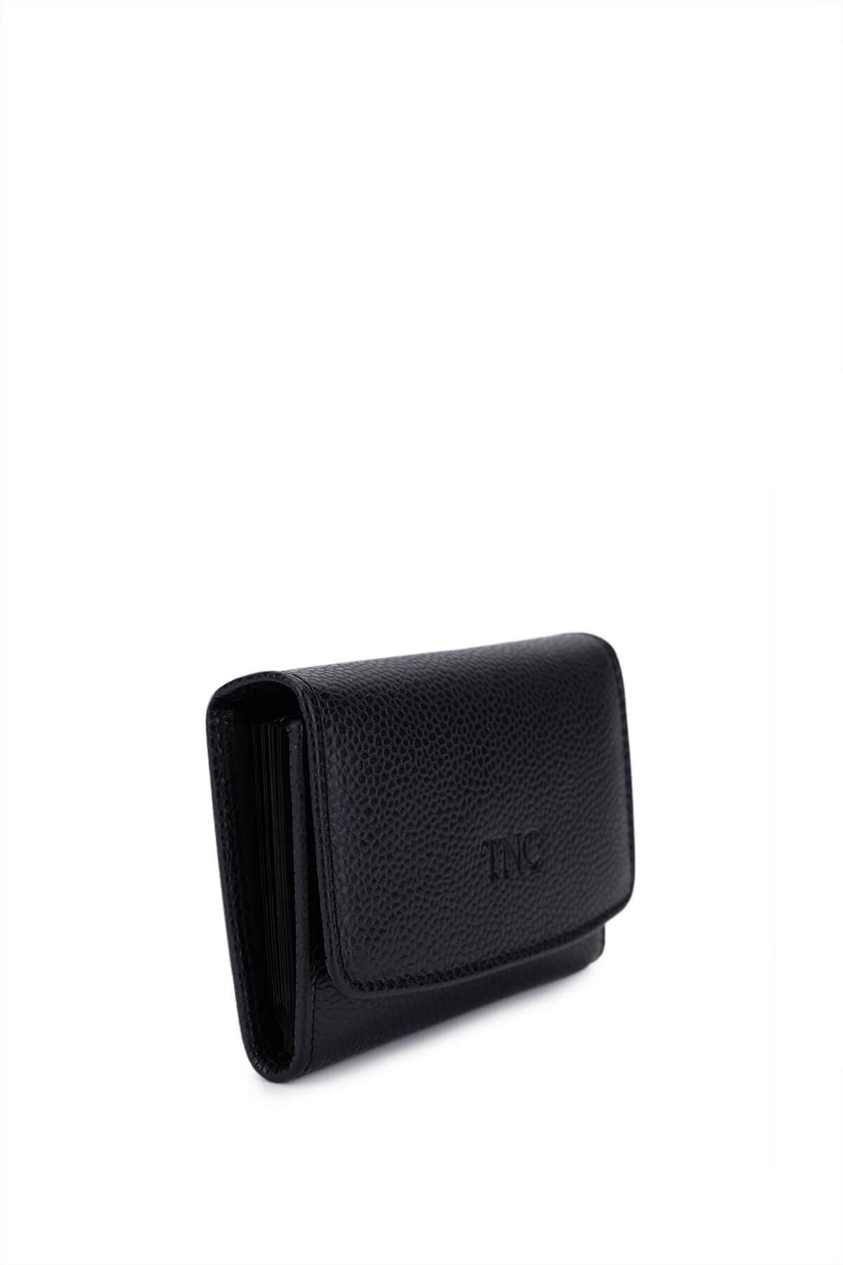 Tamer Tanca Unisex Hakiki Deri Siyah Havyar Kartlık
