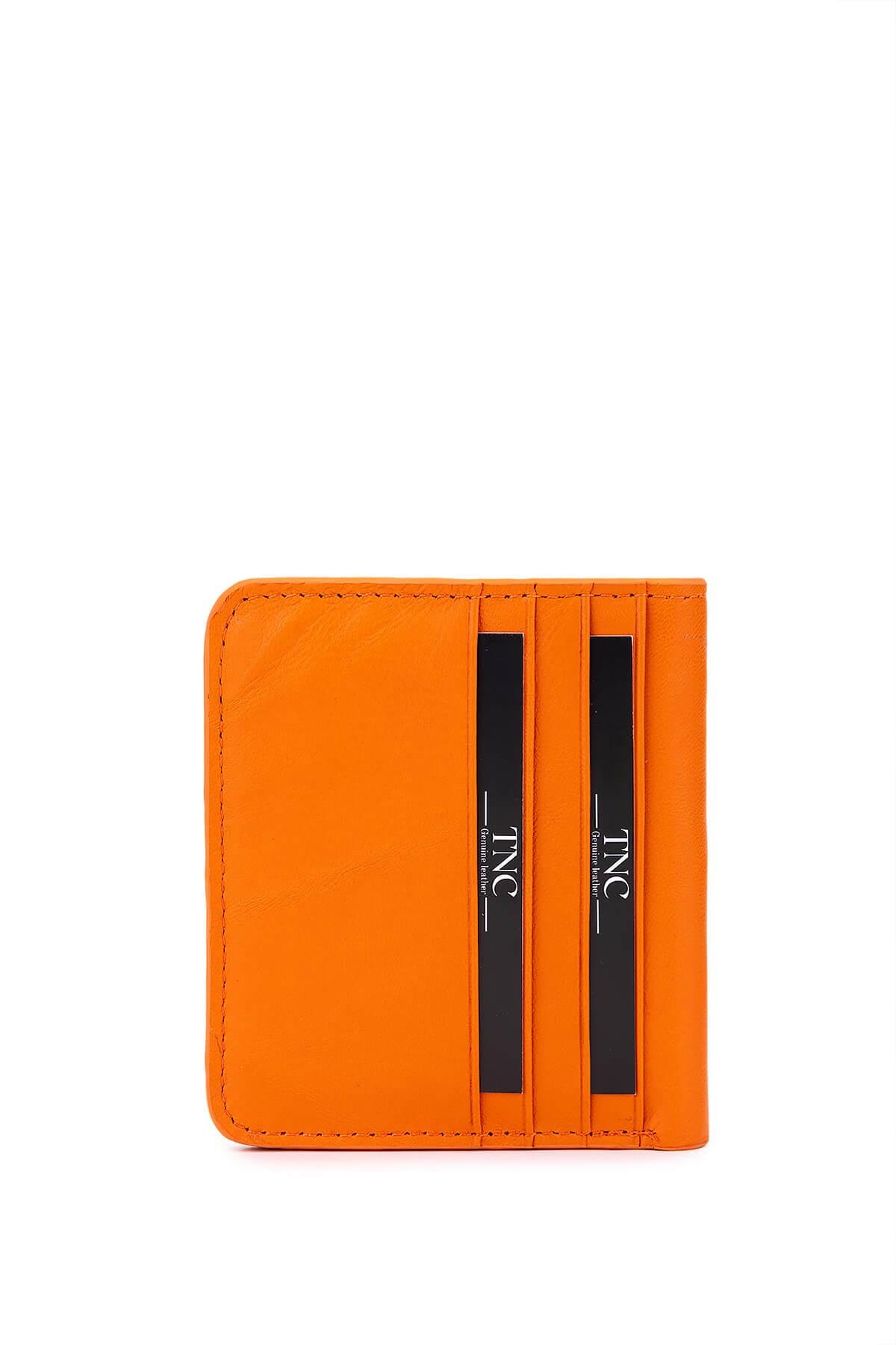 Tamer Tanca Unisex Hakiki Deri Turuncu Kartlık