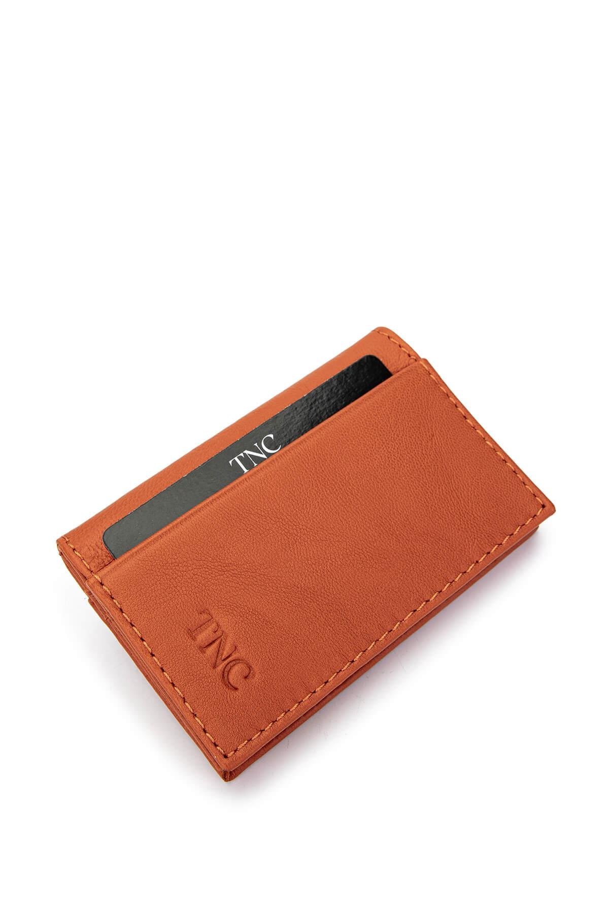 Tamer Tanca Unisex Hakiki Deri Turuncu Kartlık
