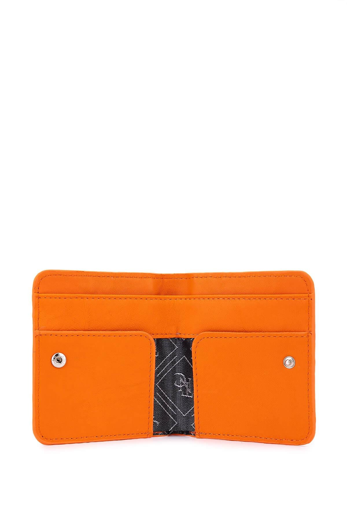 Tamer Tanca Unisex Hakiki Deri Turuncu Kartlık