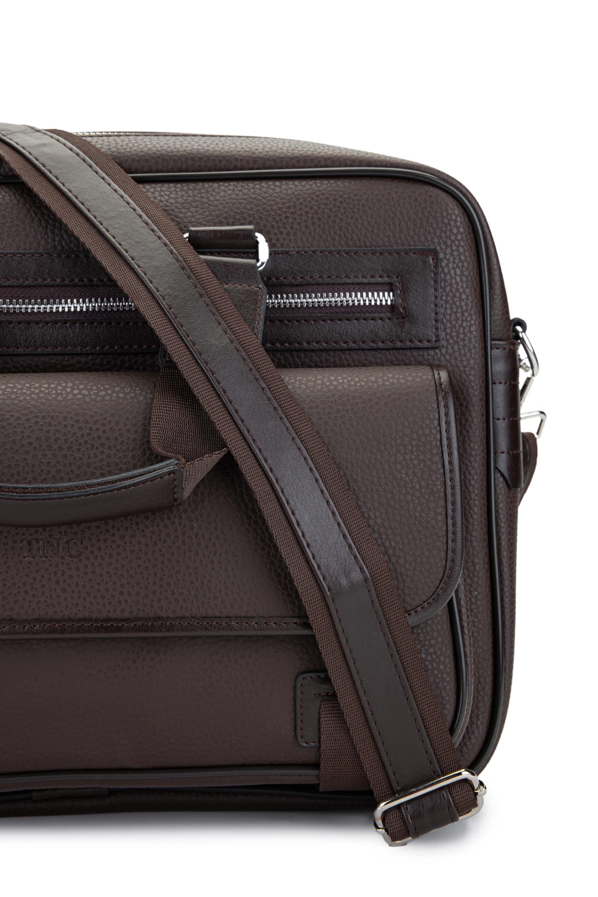 Tamer Tanca Unisex Vegan Kahverengi Evrak Çantası