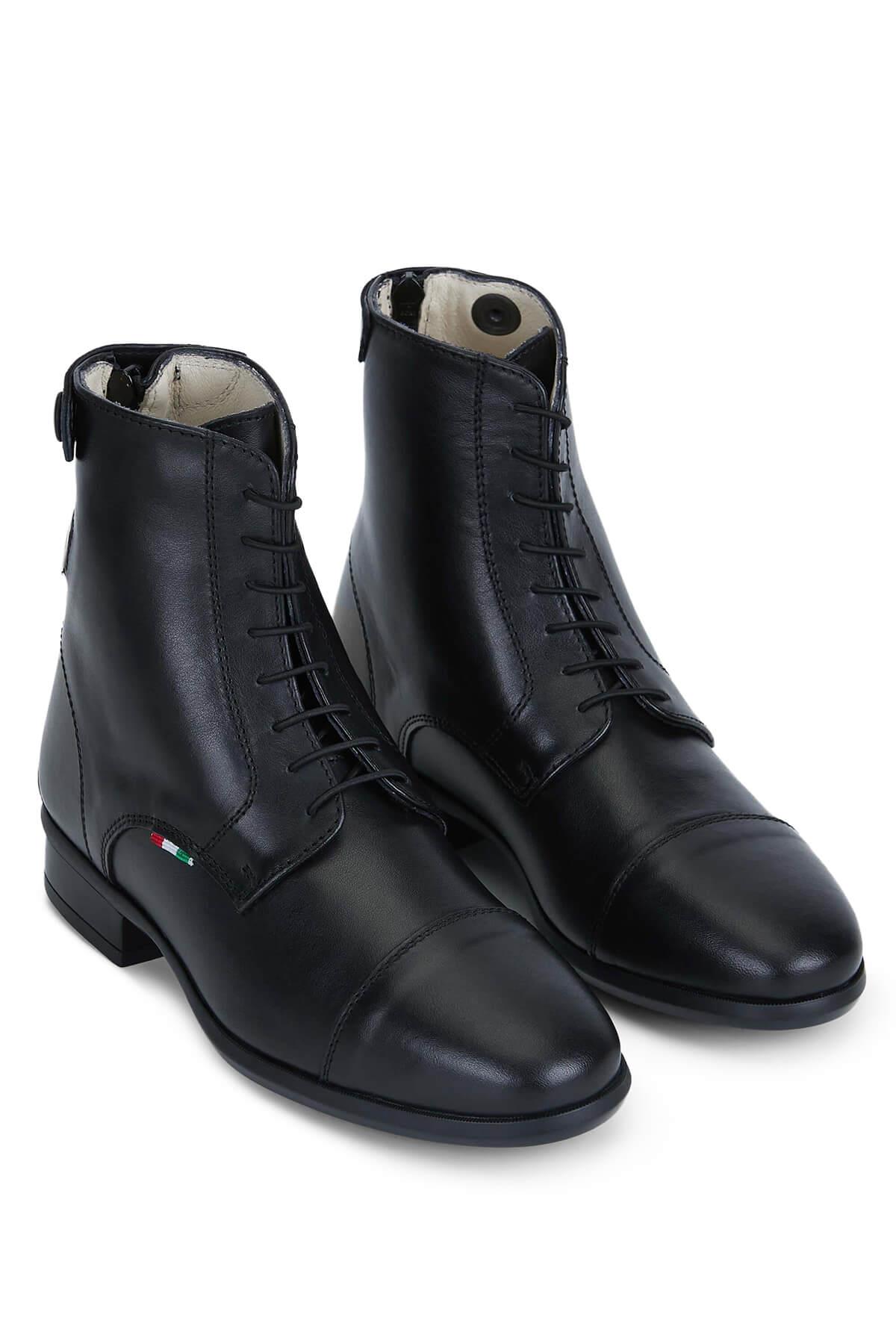 Tattini Unisex Hakiki Deri Siyah Binici Botu