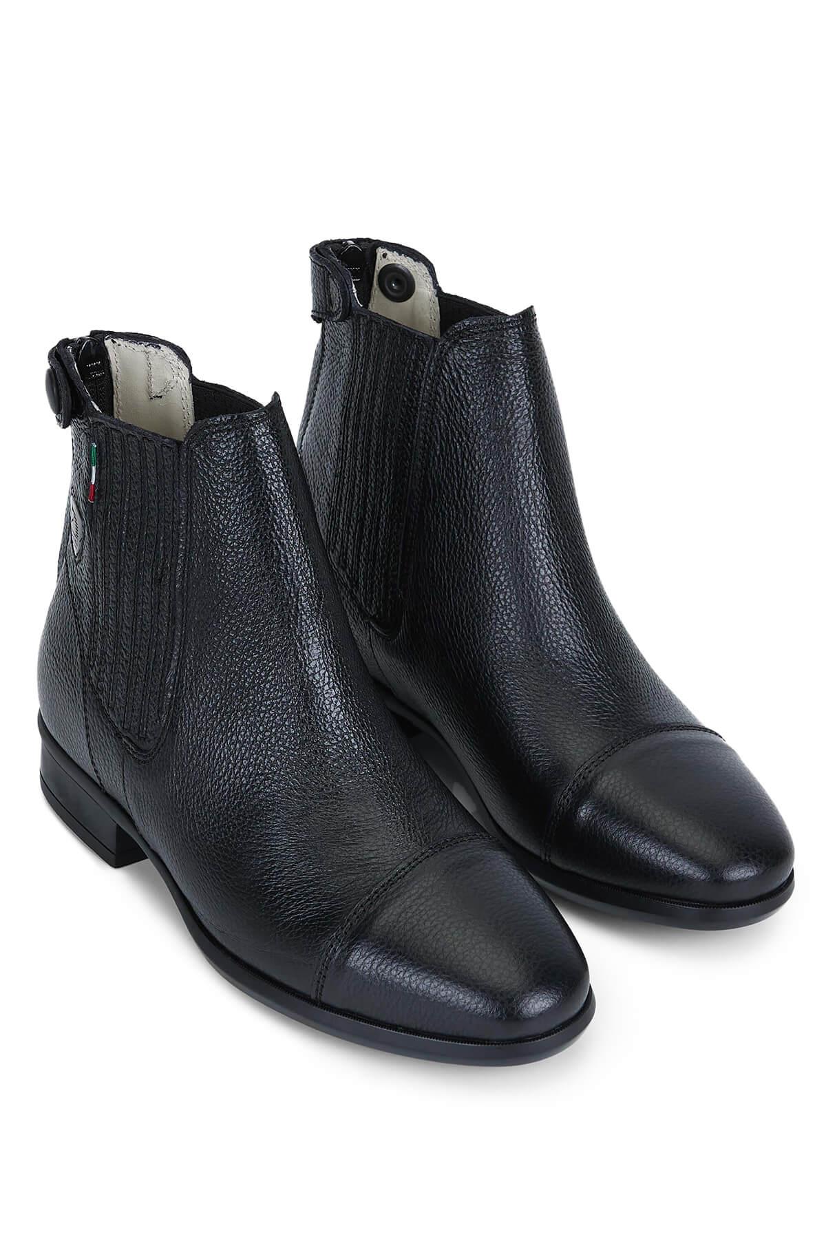 Tattini Unisex Hakiki Deri Siyah Binici Botu