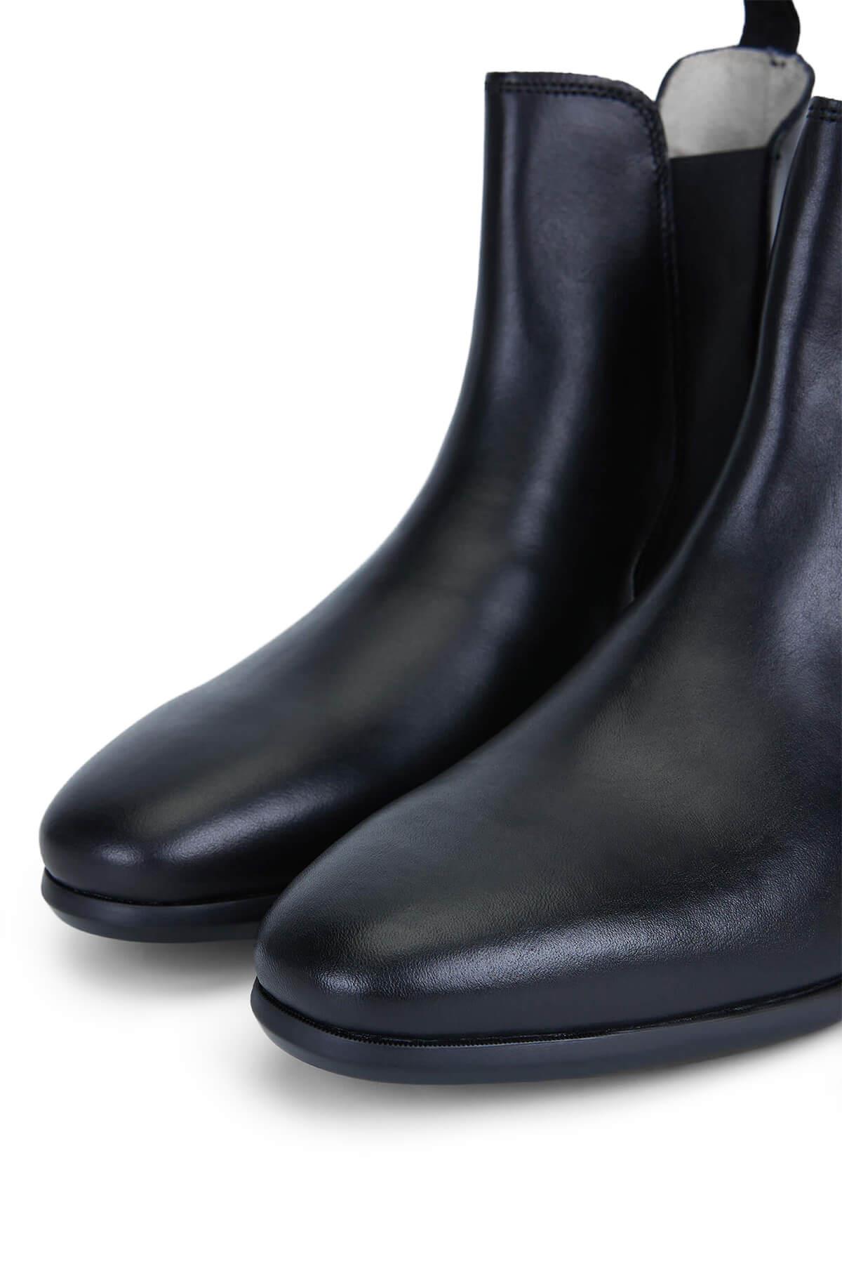 Tattini Unisex Hakiki Deri Siyah Binici Botu