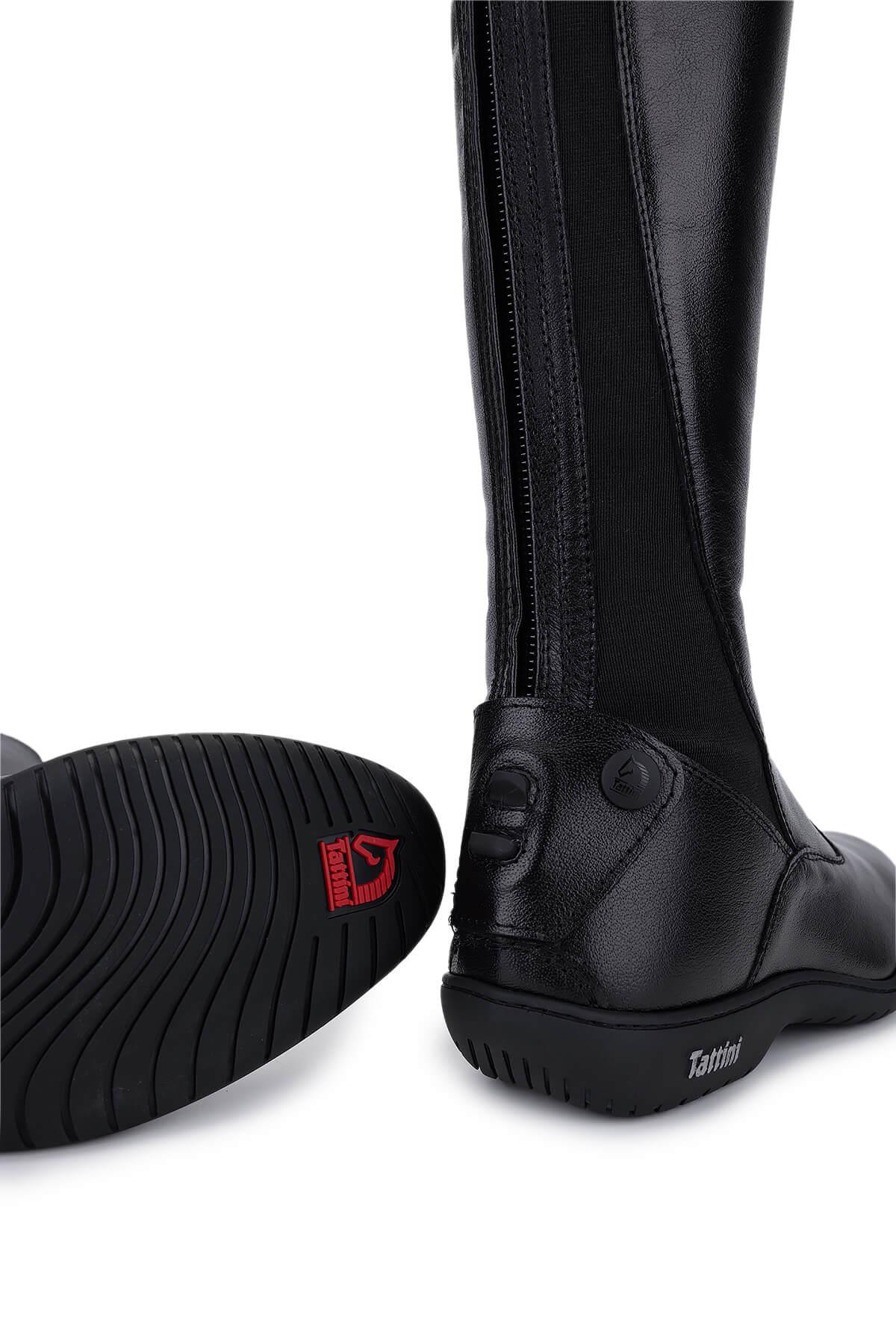 Tattini Unisex Hakiki Deri Siyah (Medium) Binici Cizmesi Çizme