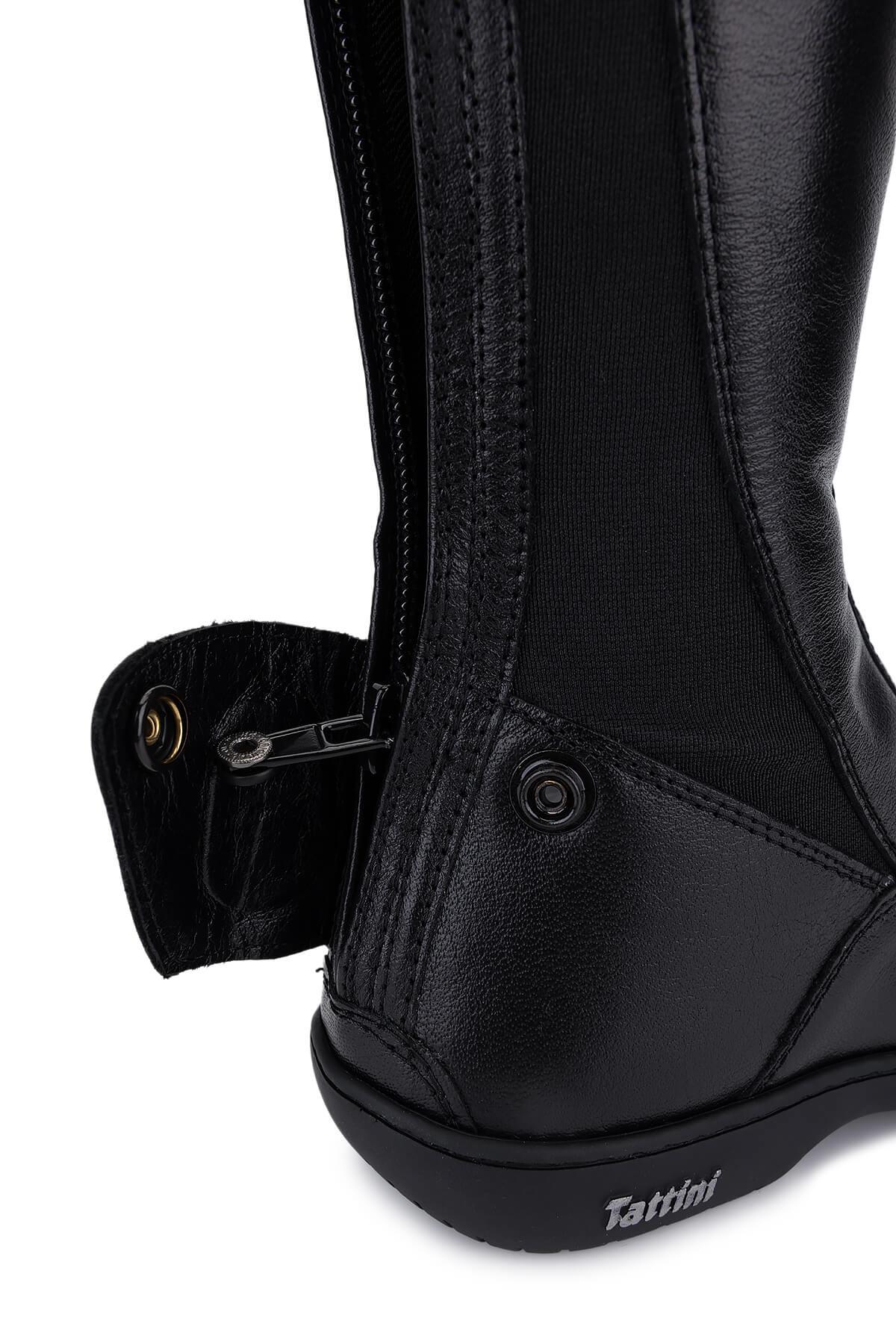 Tattini Unisex Hakiki Deri Siyah (Small) Binici Cizmesi Çizme