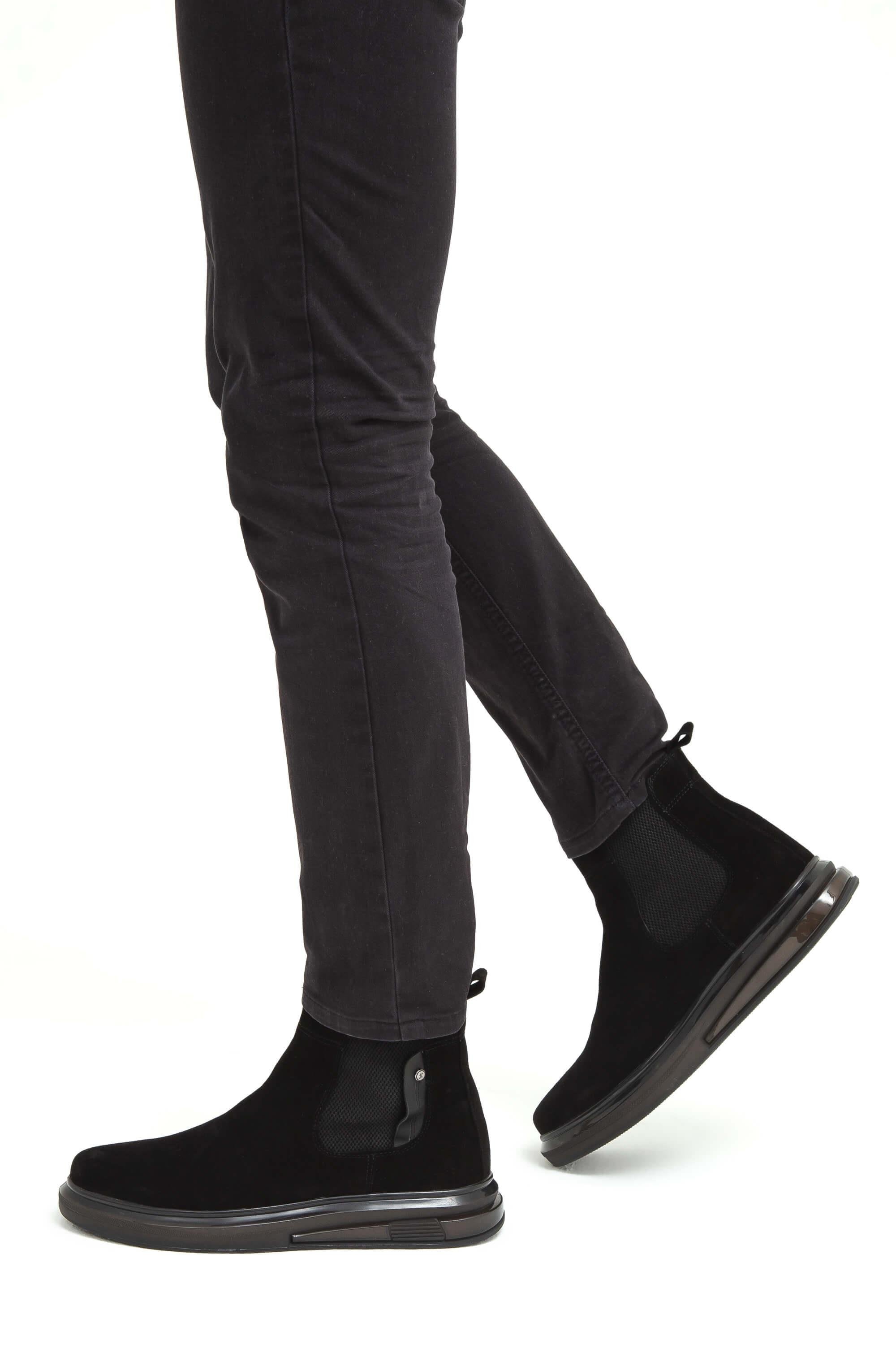 Tnc Sports Erkek Hakiki Deri Siyah Süet Casual Bot