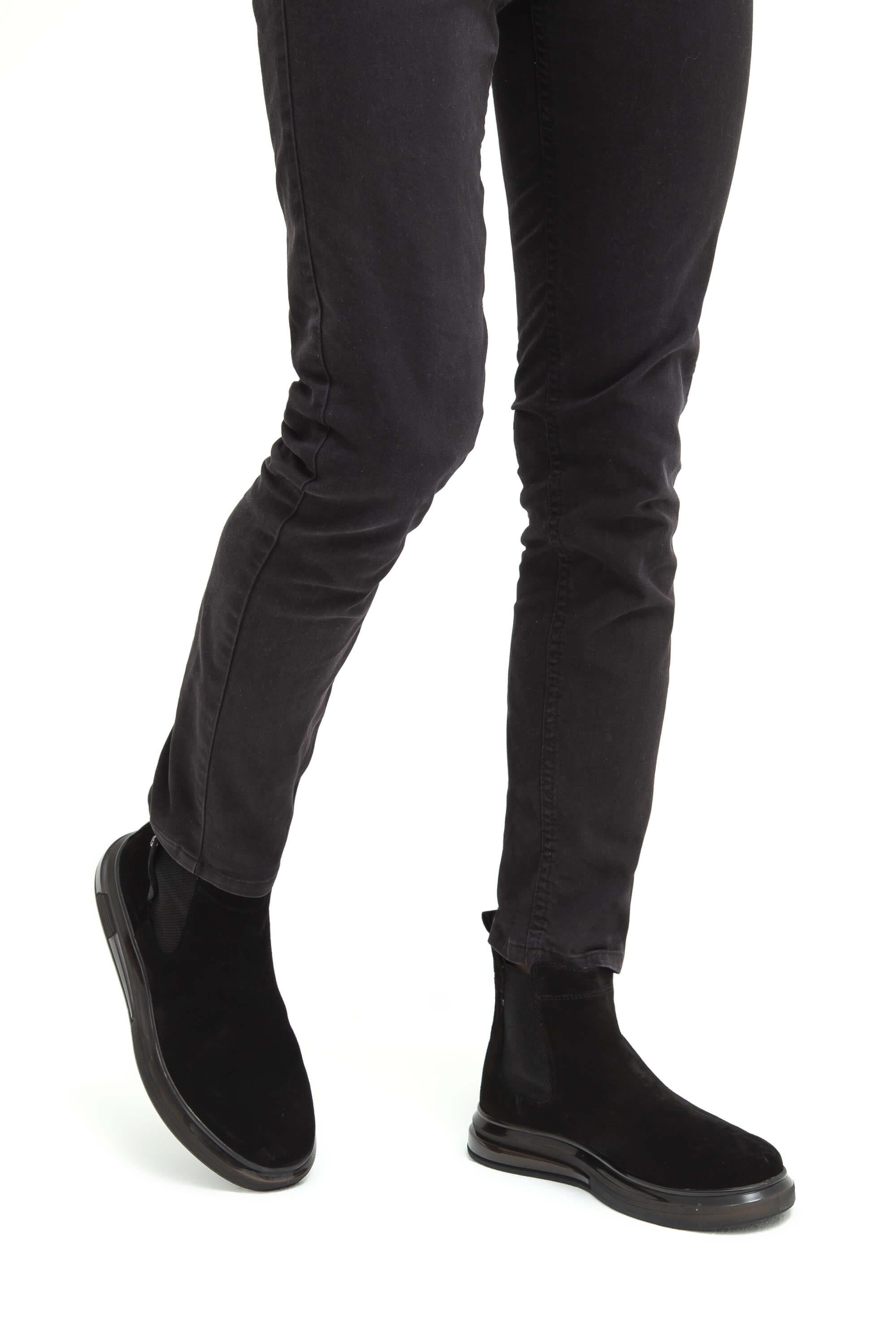 Tnc Sports Erkek Hakiki Deri Siyah Süet Casual Bot