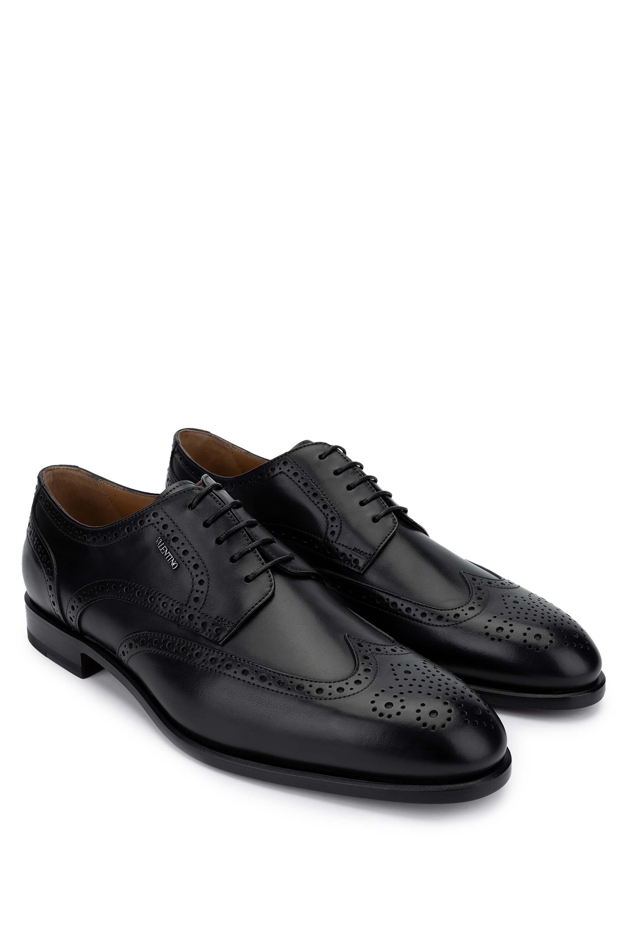 VALENTINO Erkek Hakiki Deri Siyah Klasik Ayakkabı