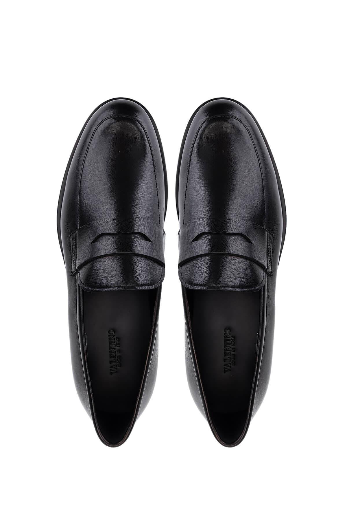 Valentino Erkek Hakiki Deri Siyah Klasik Ayakkabı