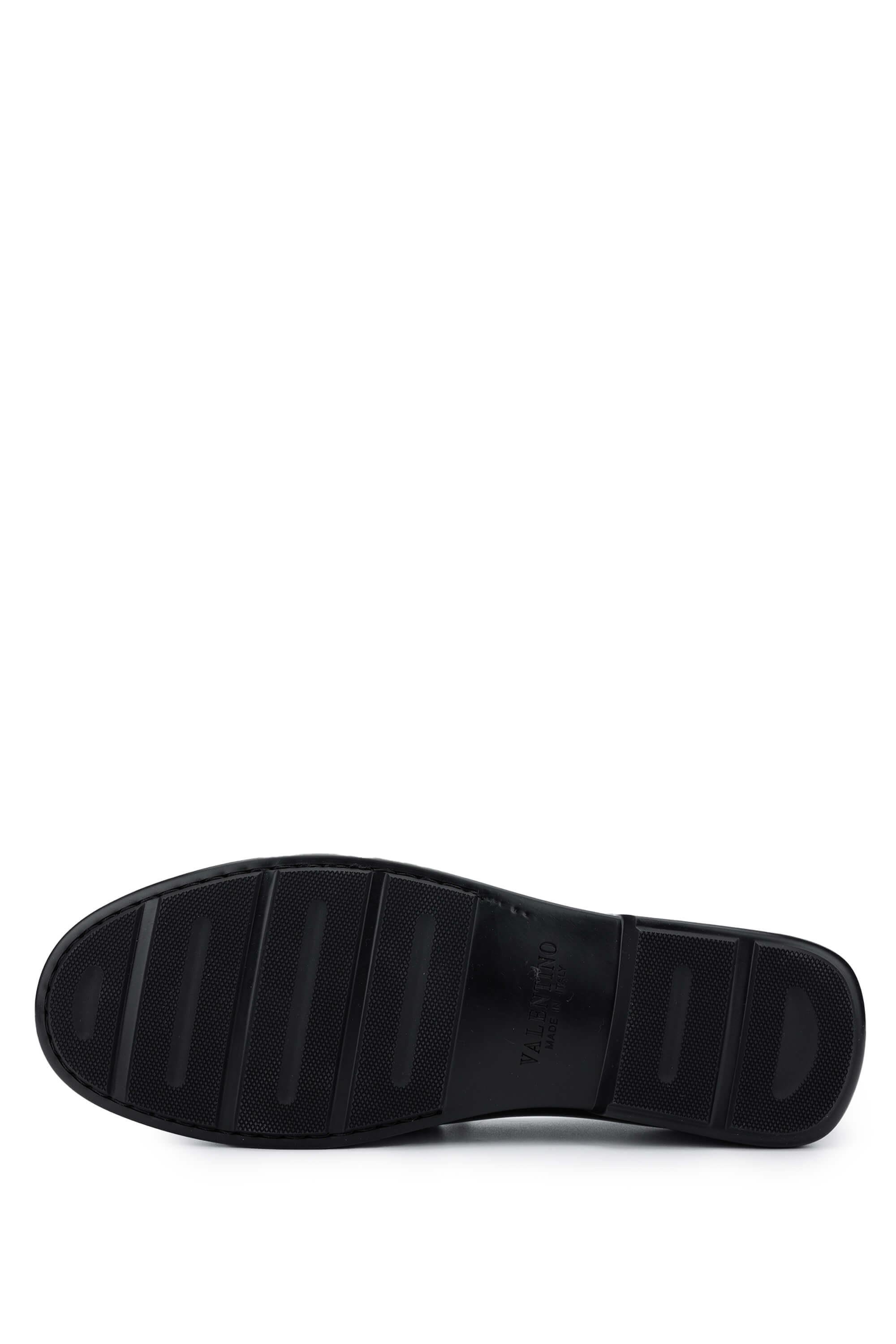 VALENTINO Erkek Hakiki Deri Siyah Loafer Ayakkabı