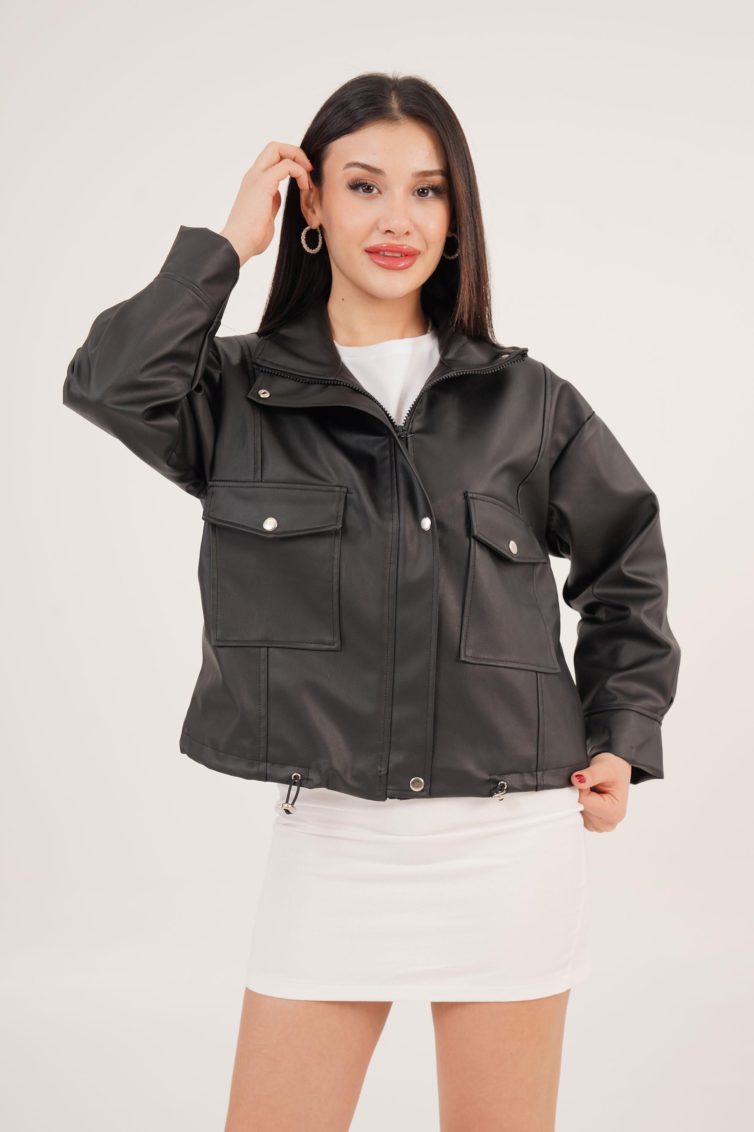 ÇİFT CEPLİ BASİC DERİ CEKET