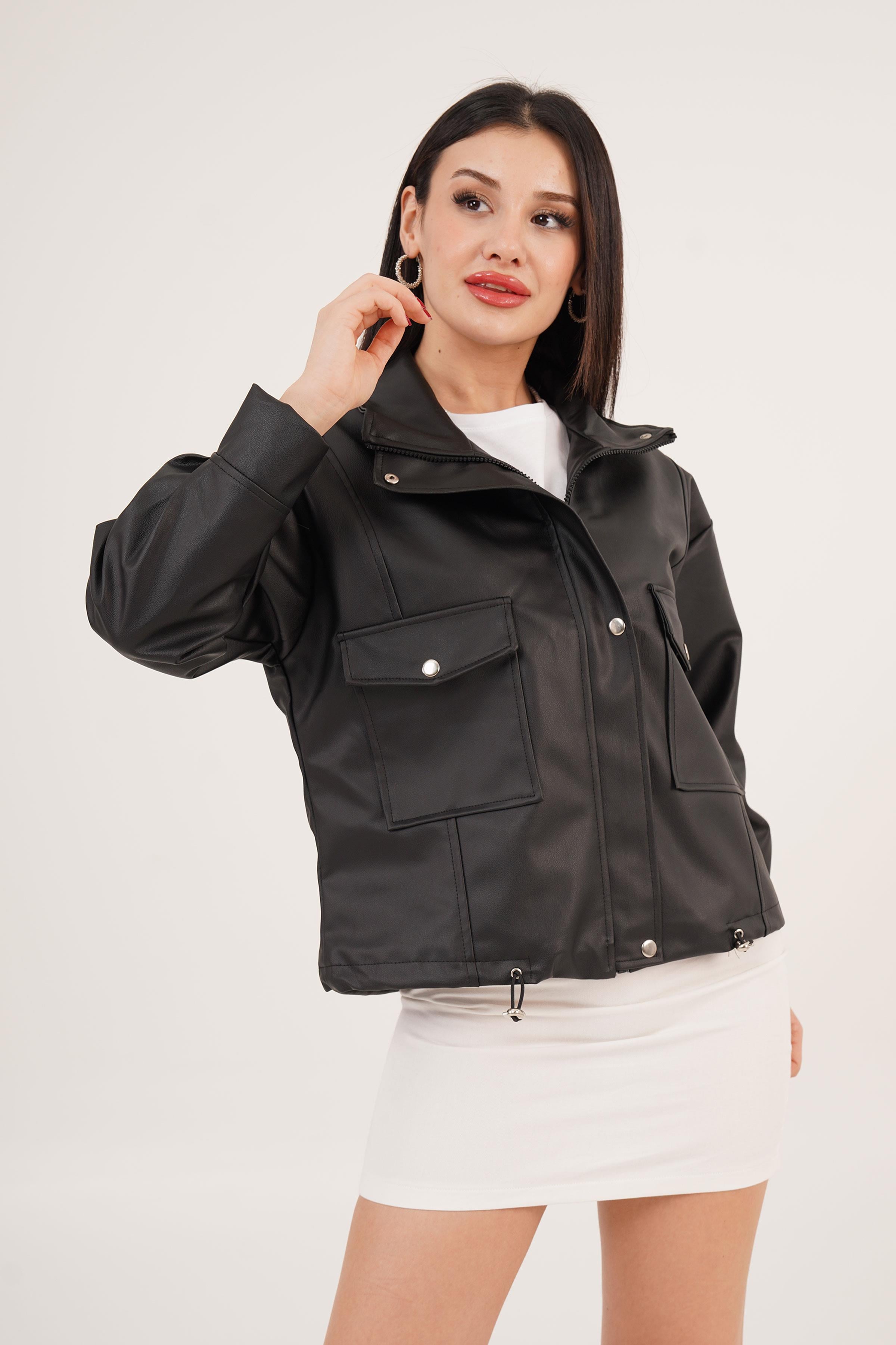 ÇİFT CEPLİ BASİC DERİ CEKET