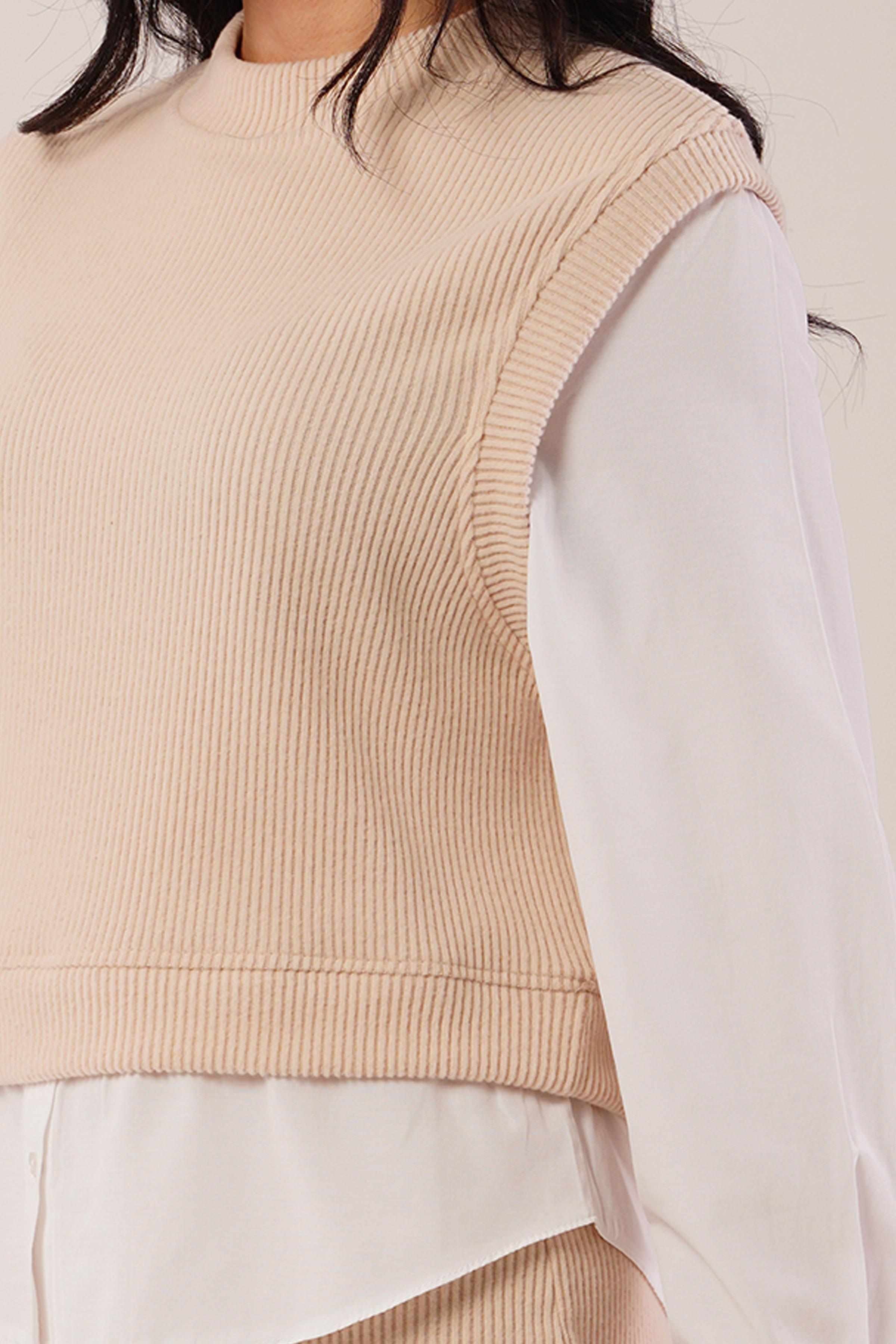 Gömlek Kol Flex Bej İkili Takım