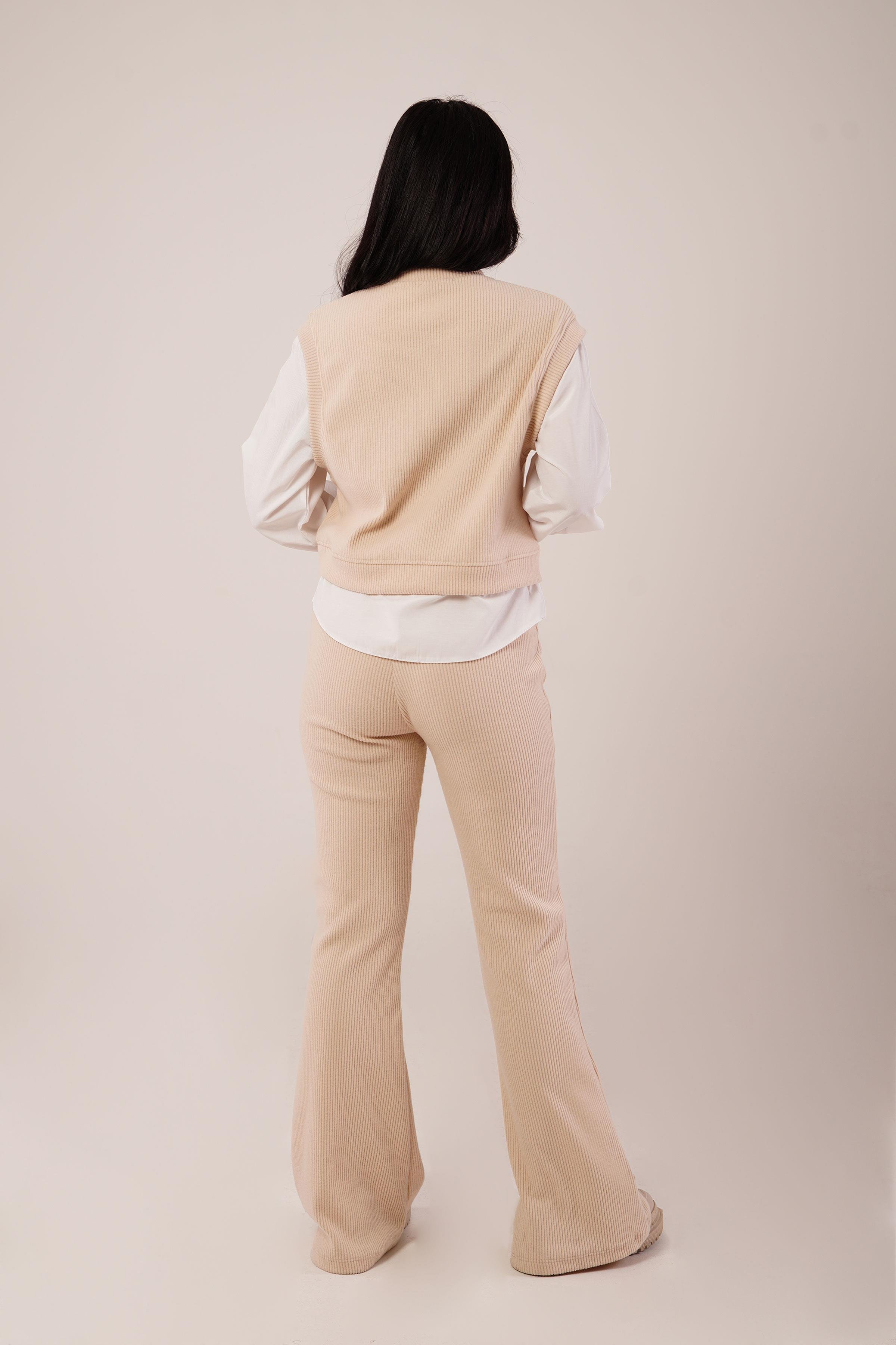 Gömlek Kol Flex Bej İkili Takım