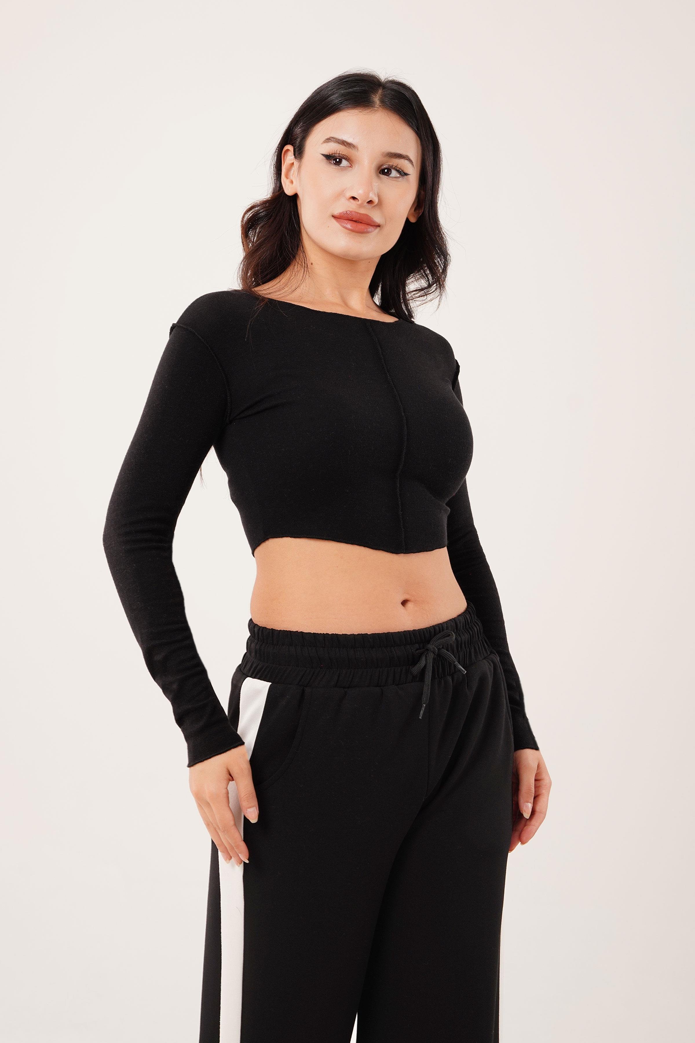 Ters Dikişli Basic Siyah Body Bluz