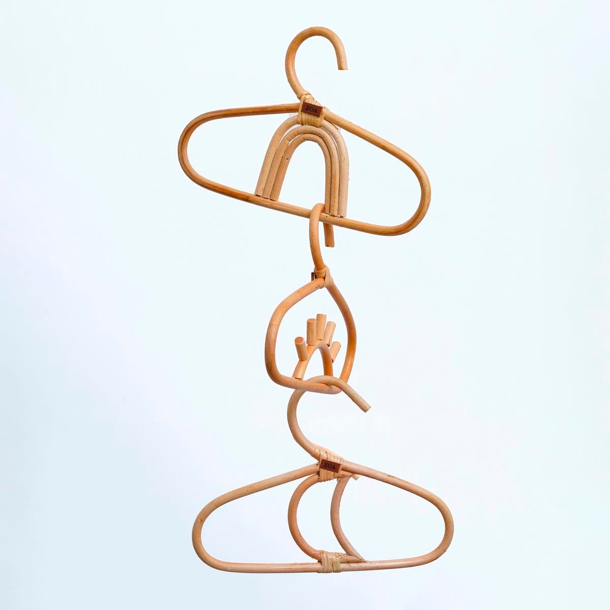 3'lü Rattan Askı