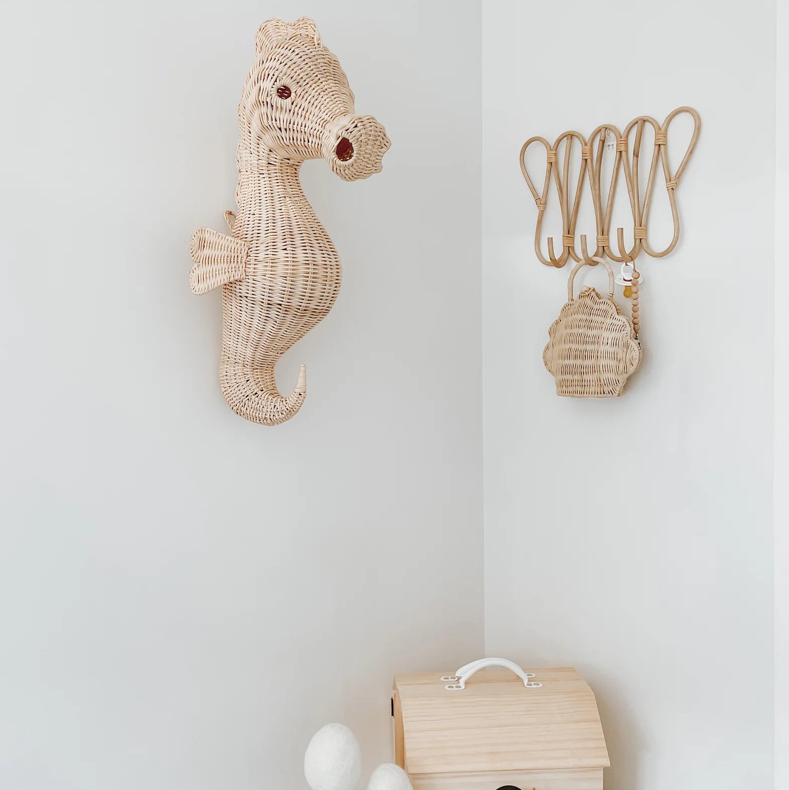 Rattan Deniz Atı Duvar Dekoru