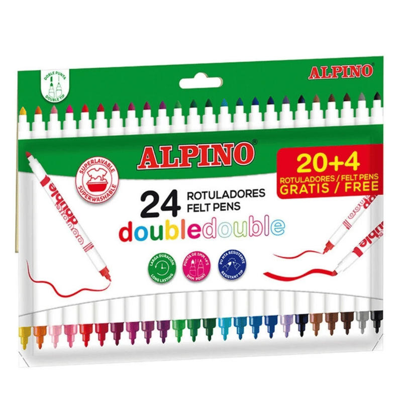 ALPINOALPİNO AR-002058 ÇİFT YÖNLÜ KEÇELİ KALEM 24'LÜ8413240607106