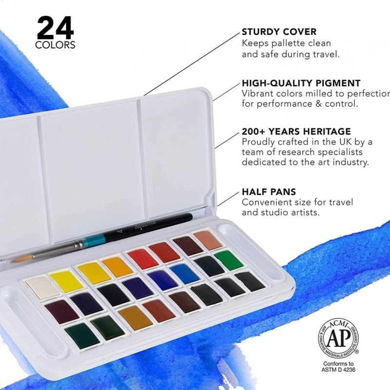 SANAT MALZEMELERİAQUAFINE 131900102 AQUAFINE 24 HALF PAN TRAVEL SET5011386124209