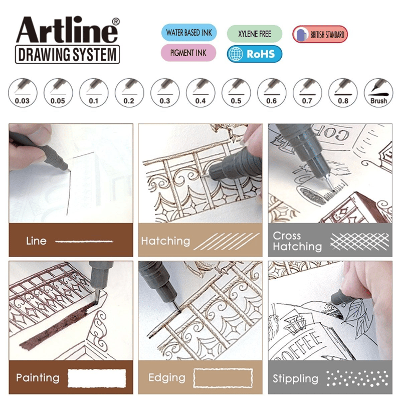 ARTLİNEARTLINE 2303 SİYAH ÇİZİM KALEMİ 0.0366006-002