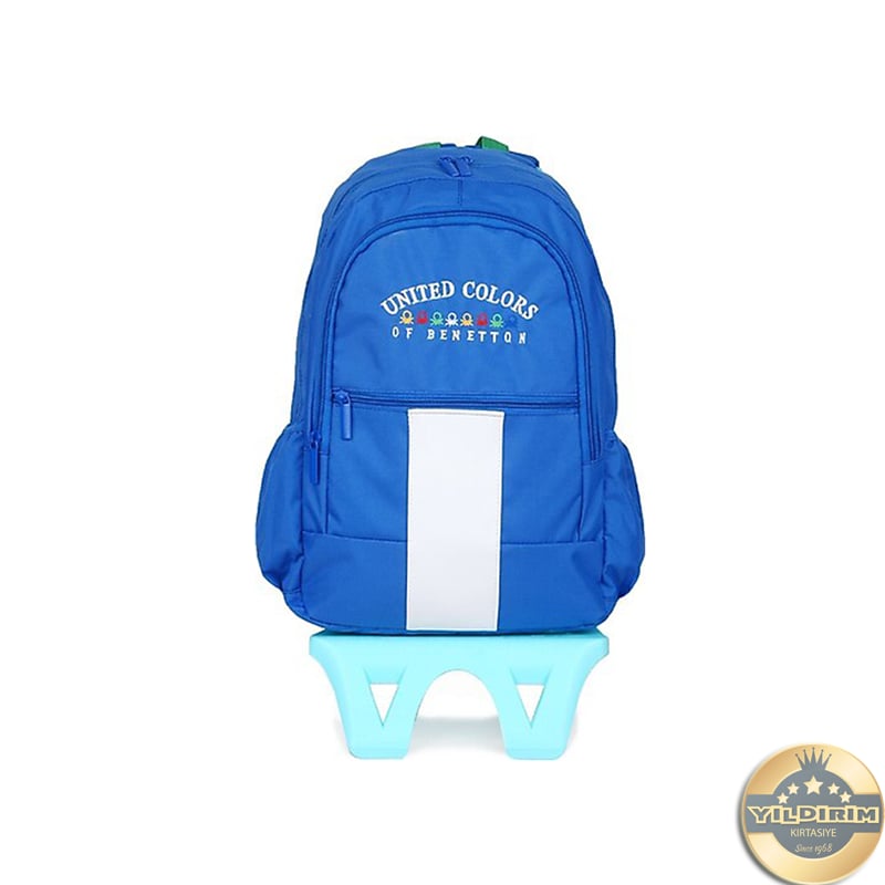 Benetton 70056 Çekçekli Sırt Çantası Mavi