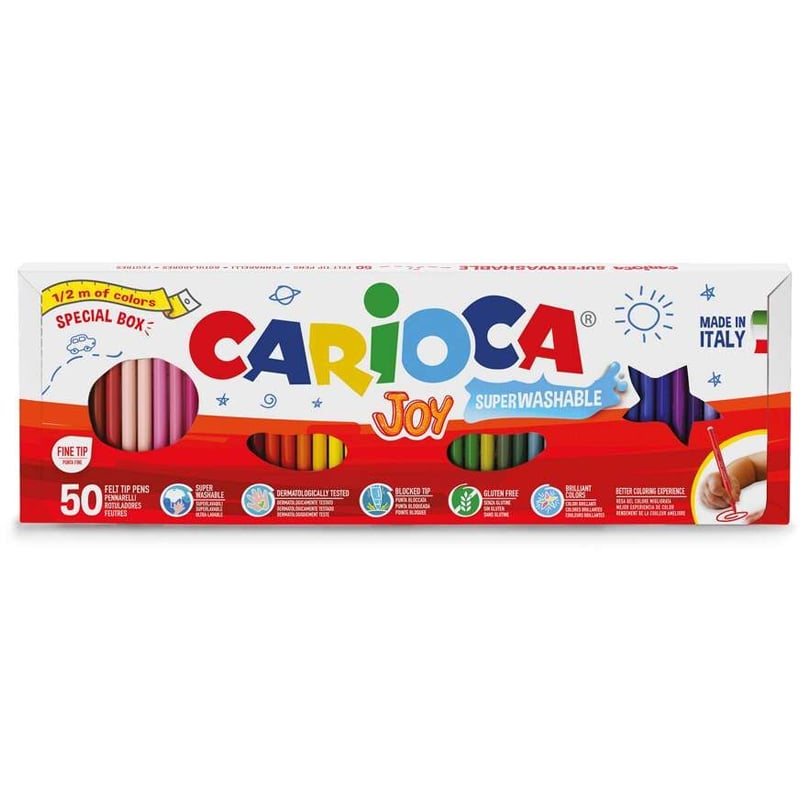 CARİOCACARİOCA SÜPER YIKANABİLİR KEÇELİ KALEM SET 50'Lİ8003511410186