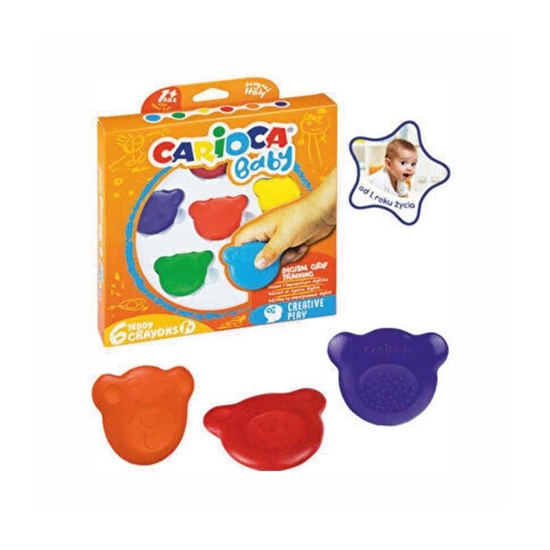Carioca Teddy Bebek Crayons 6'lı Mum Boya - Yıldırım Kırtasiye