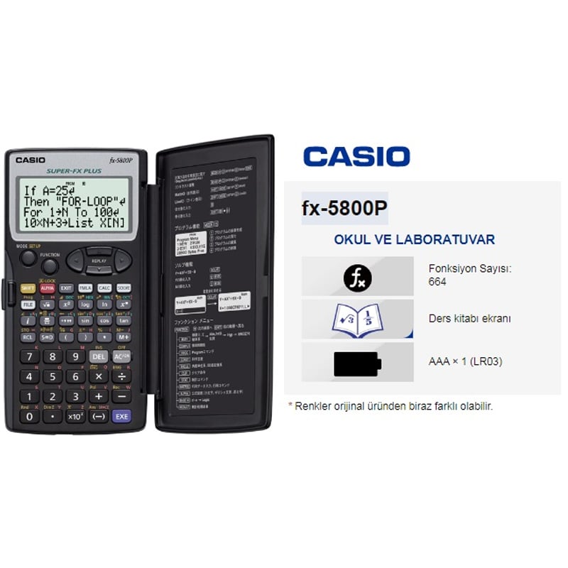 Casio Casıo Fx-5800P Bilimsel Hesap Makinası4971850175162