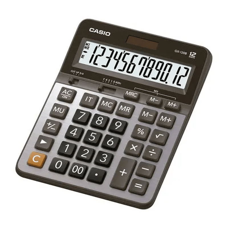 Casio Casıo Gx-120B Gri Metal Yüzey, Çift Hafıza, Geri Silme, Hesap Makinası320785